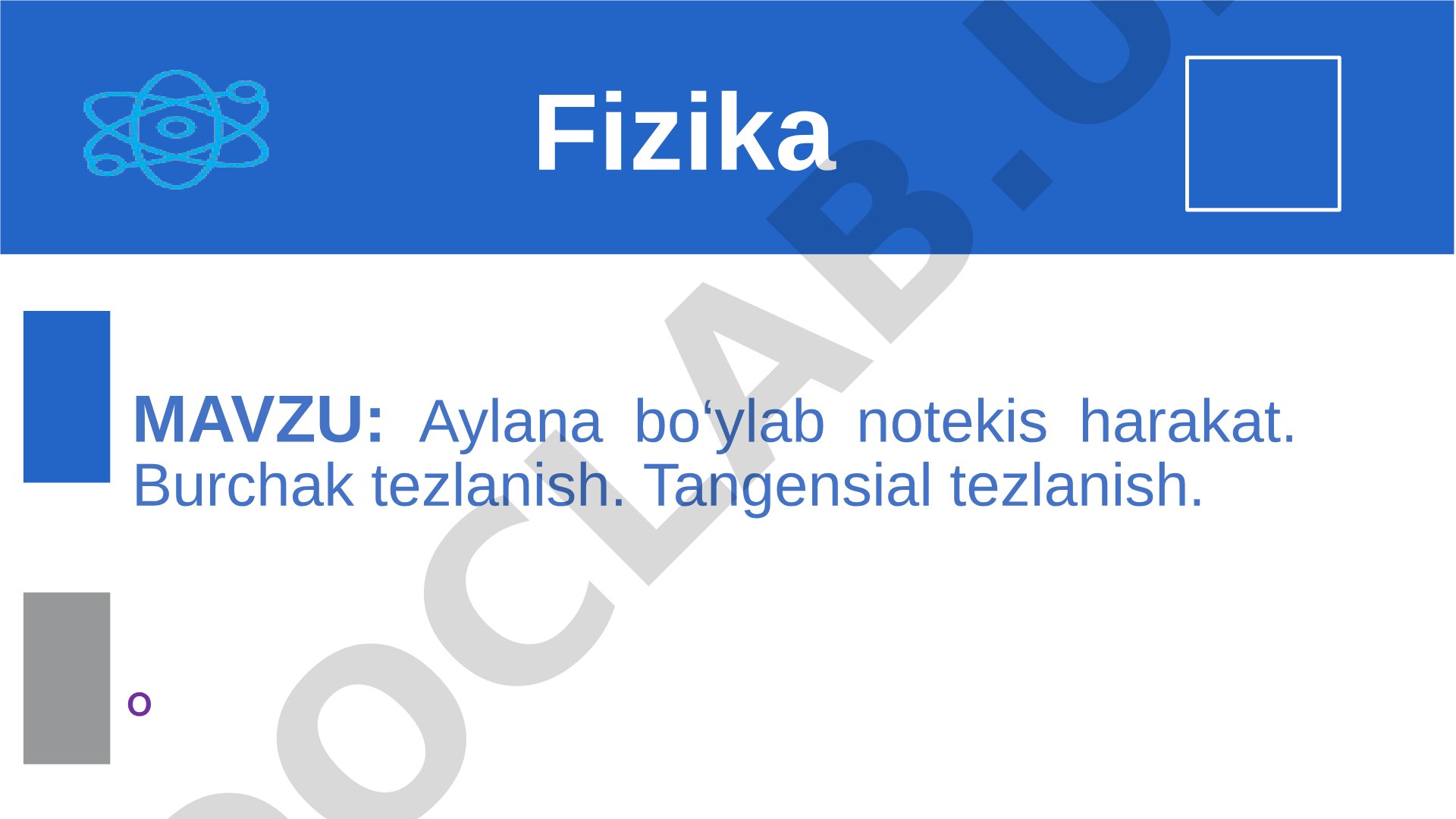 Aylana bo'ylab notekis harakat