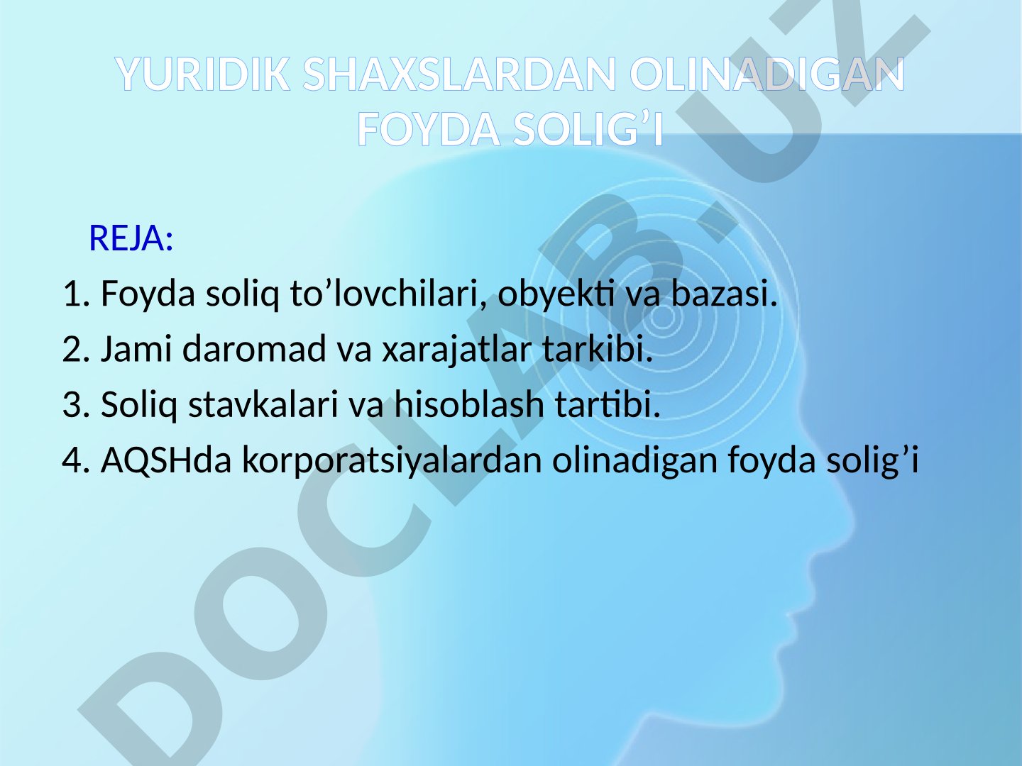 Foyda Solig'i Rejasi