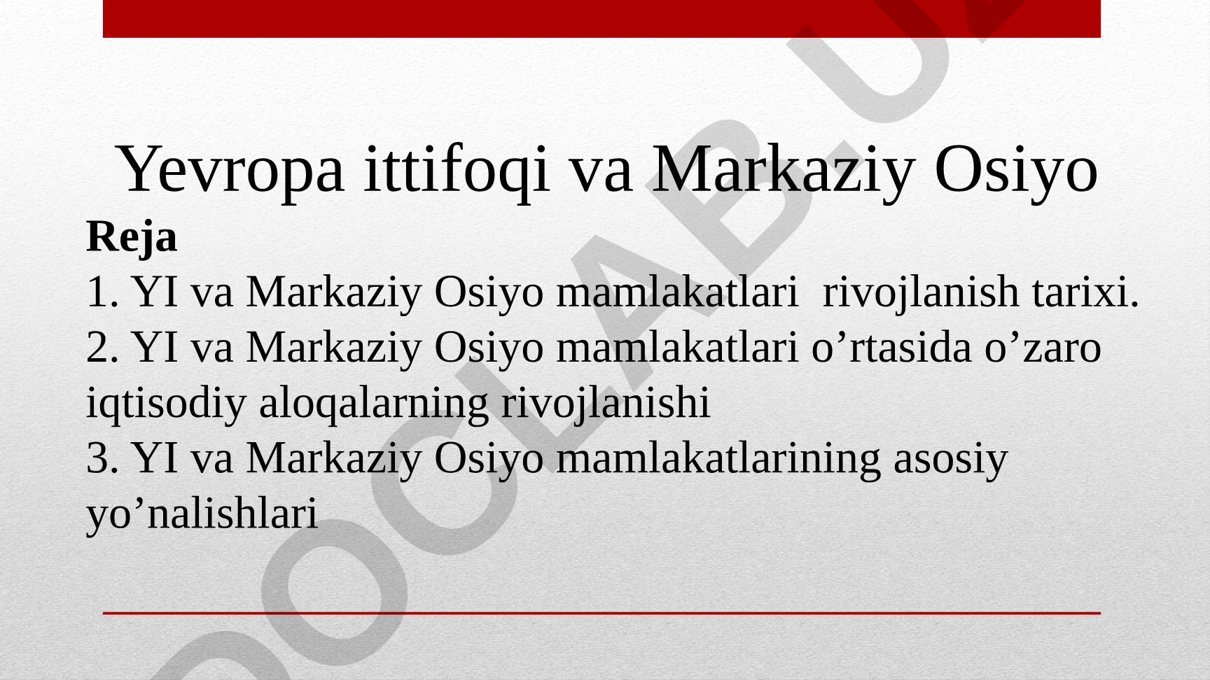 Yevropa Ittifoqi va Markaziy Osiyo: Hamkorlik Yo'lida
