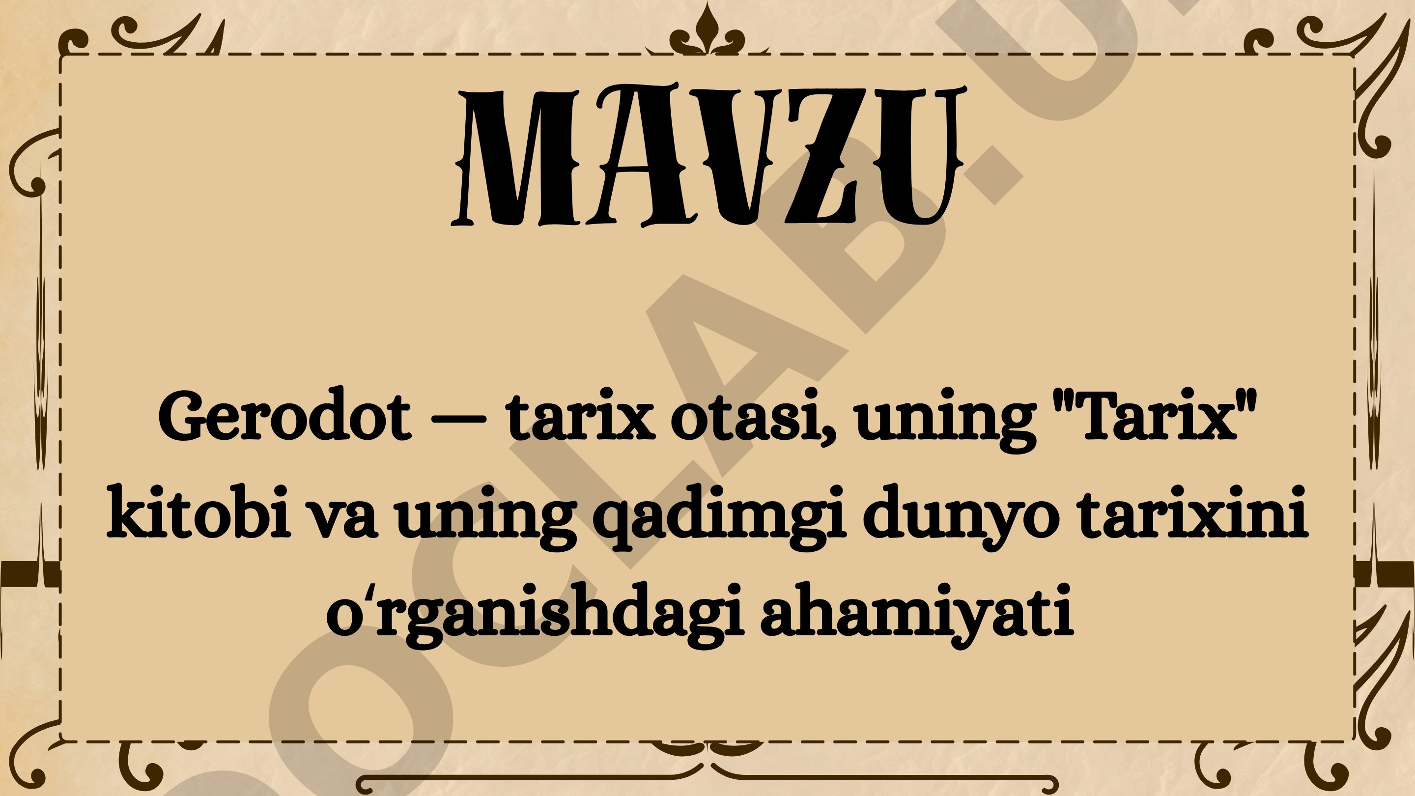 Gerodot va Tarix Asari Tadqiqoti