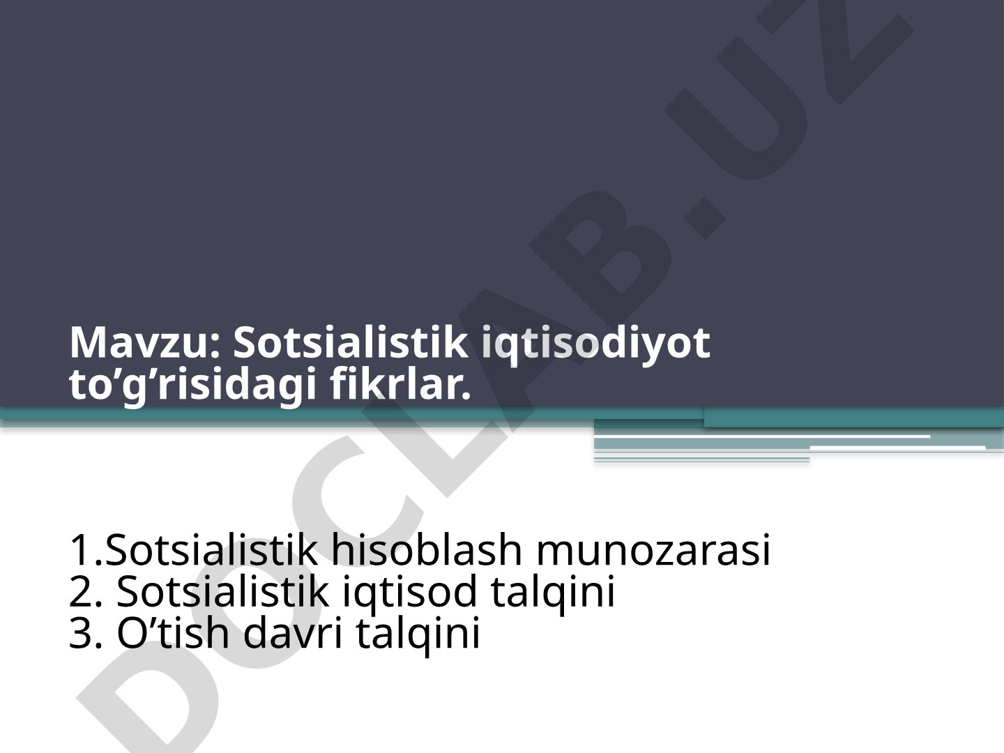 Sotsialistik iqtisodiyot fikrlari