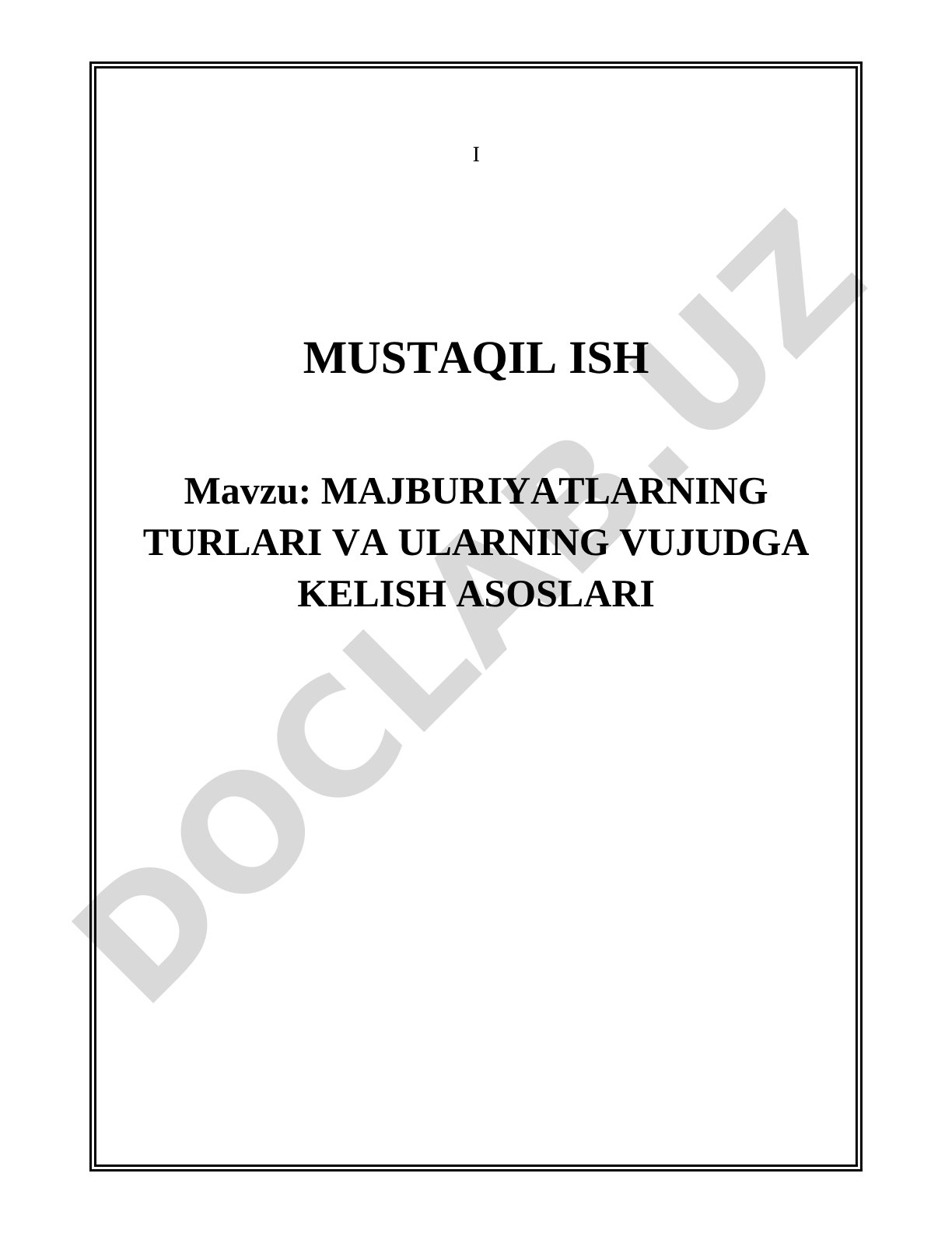 Majburiyatlar turlari va asoslari
