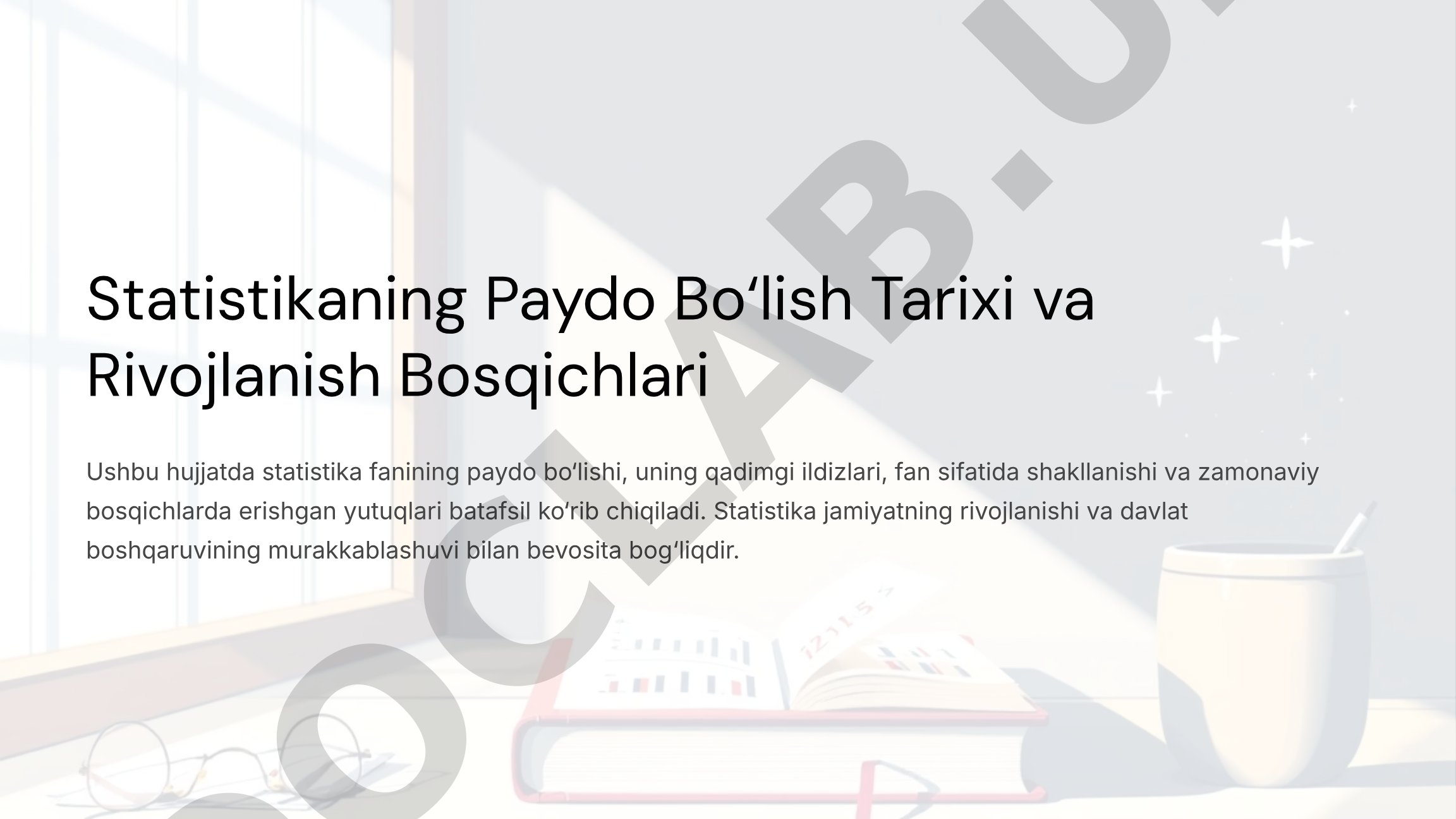 Statistika Tarixi va Rivojlanishi
