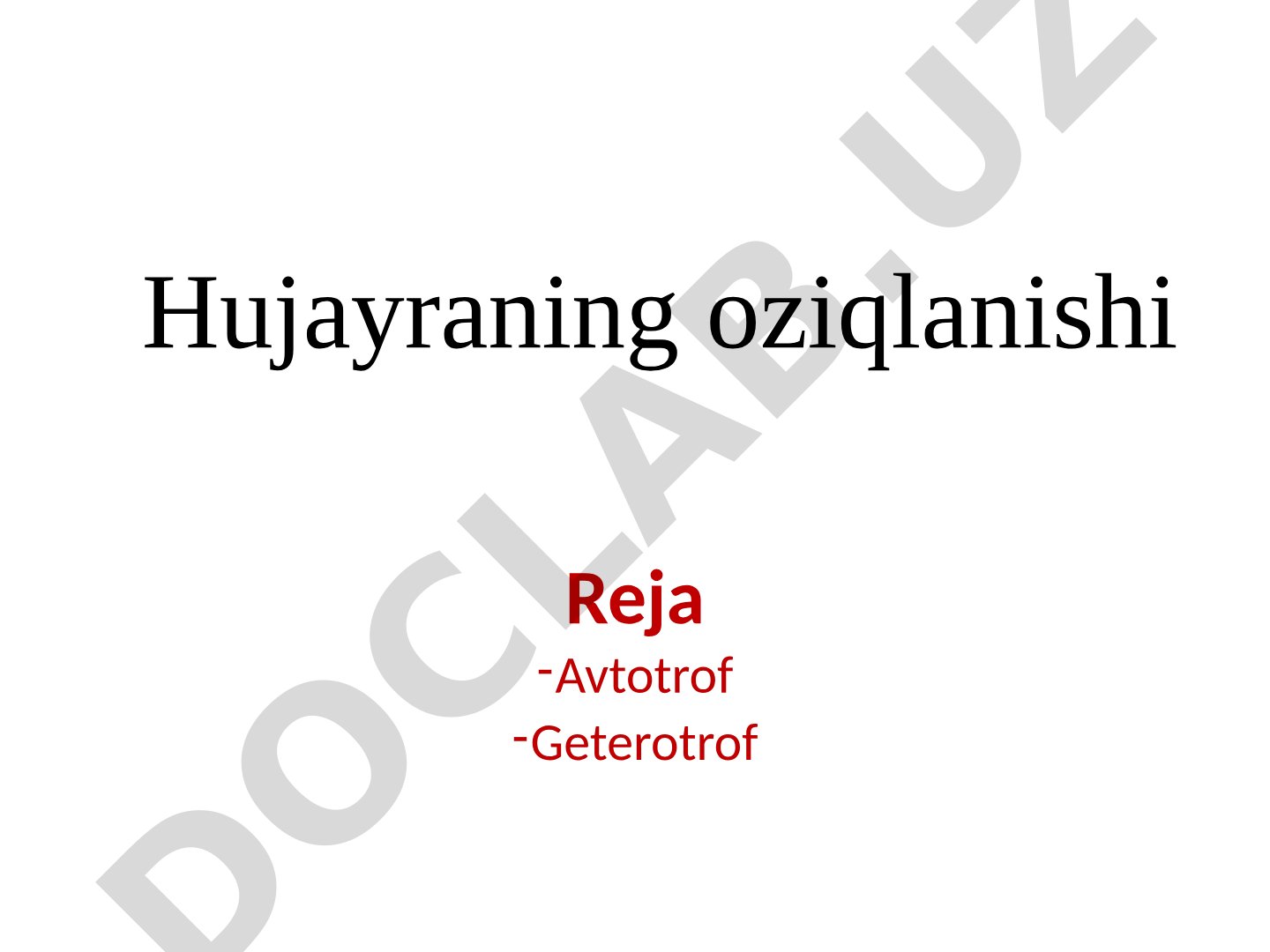 Fotosintez va Hujayra Oziqlanishi