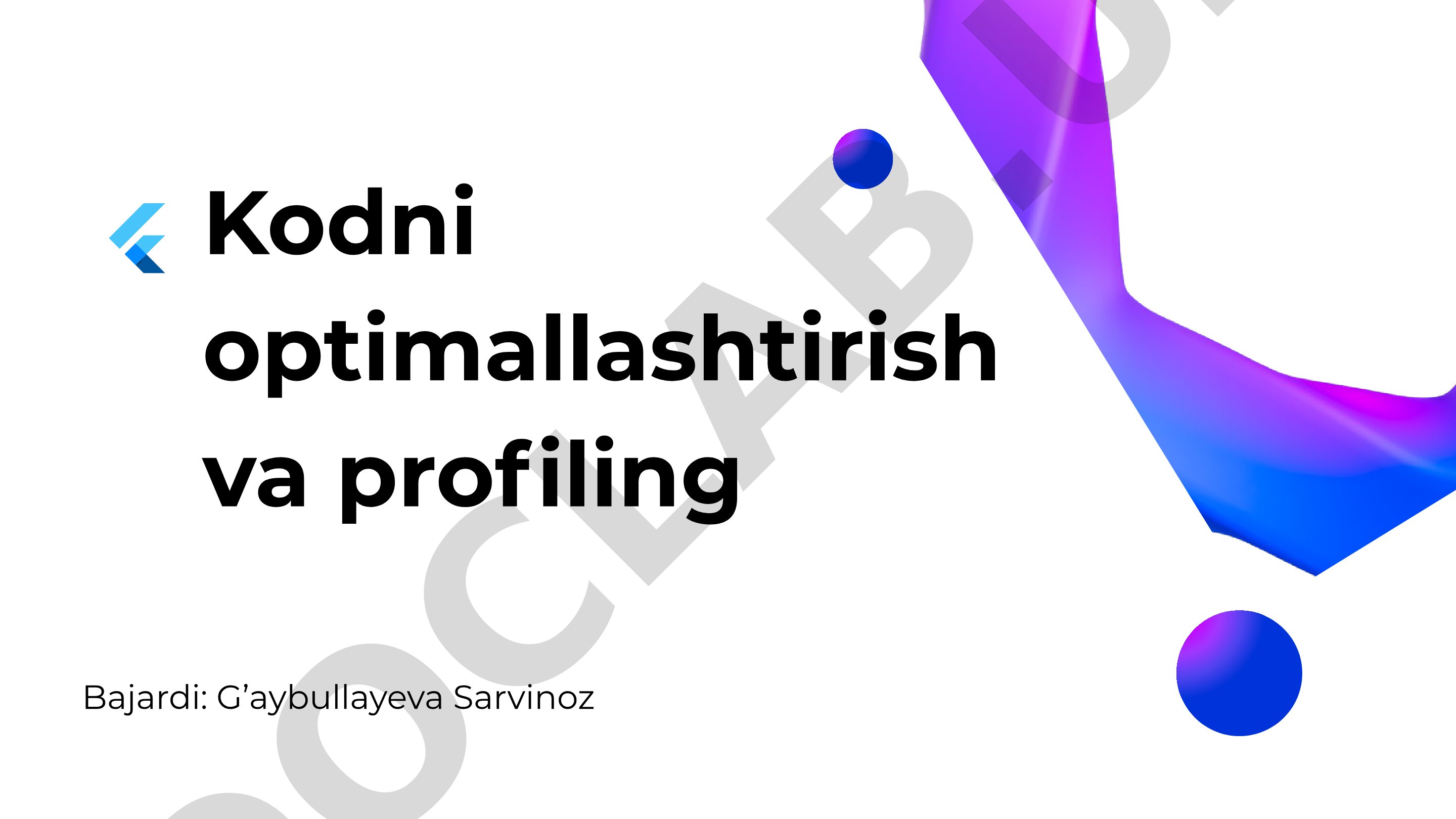 Kodni optimallashtirish va profiling