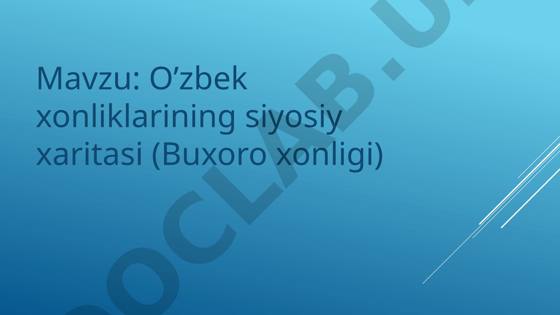 Buxoro Xonligi Siyosiy Xaritasi