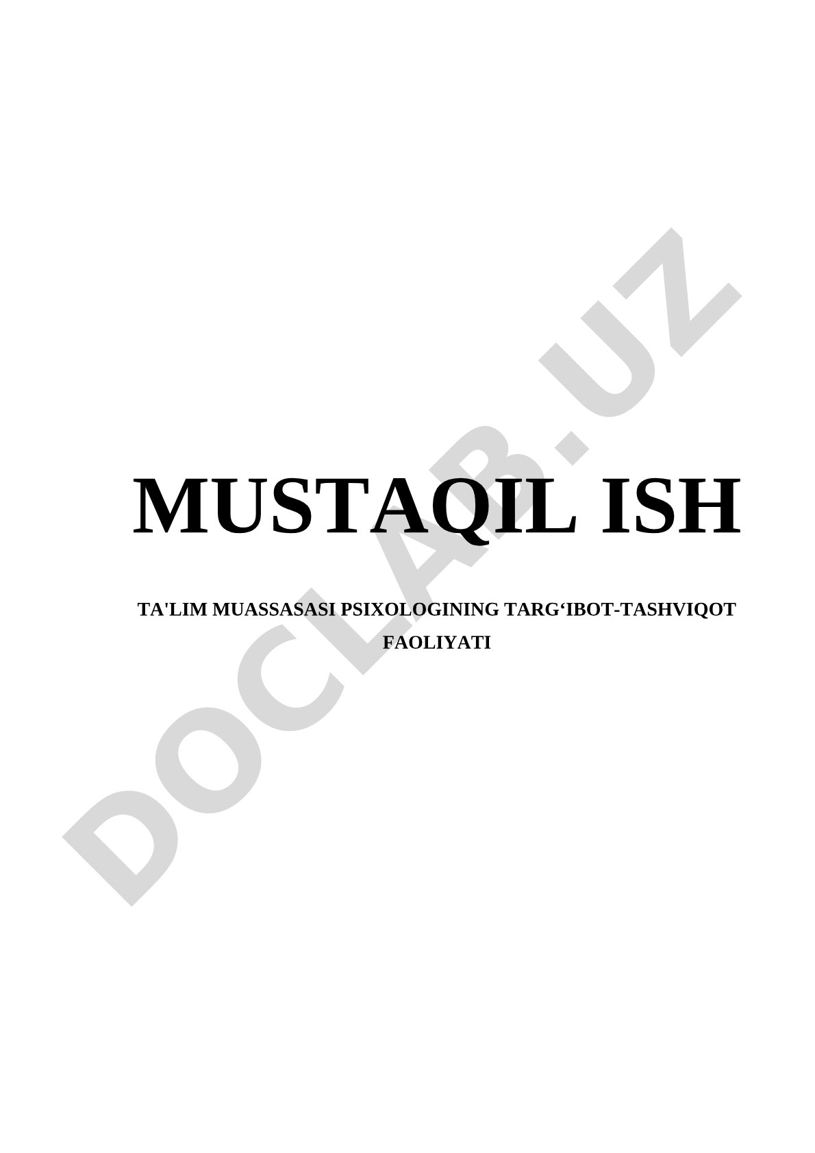 Psixologning Targ'ibot-Tashviqot Faoliyati
