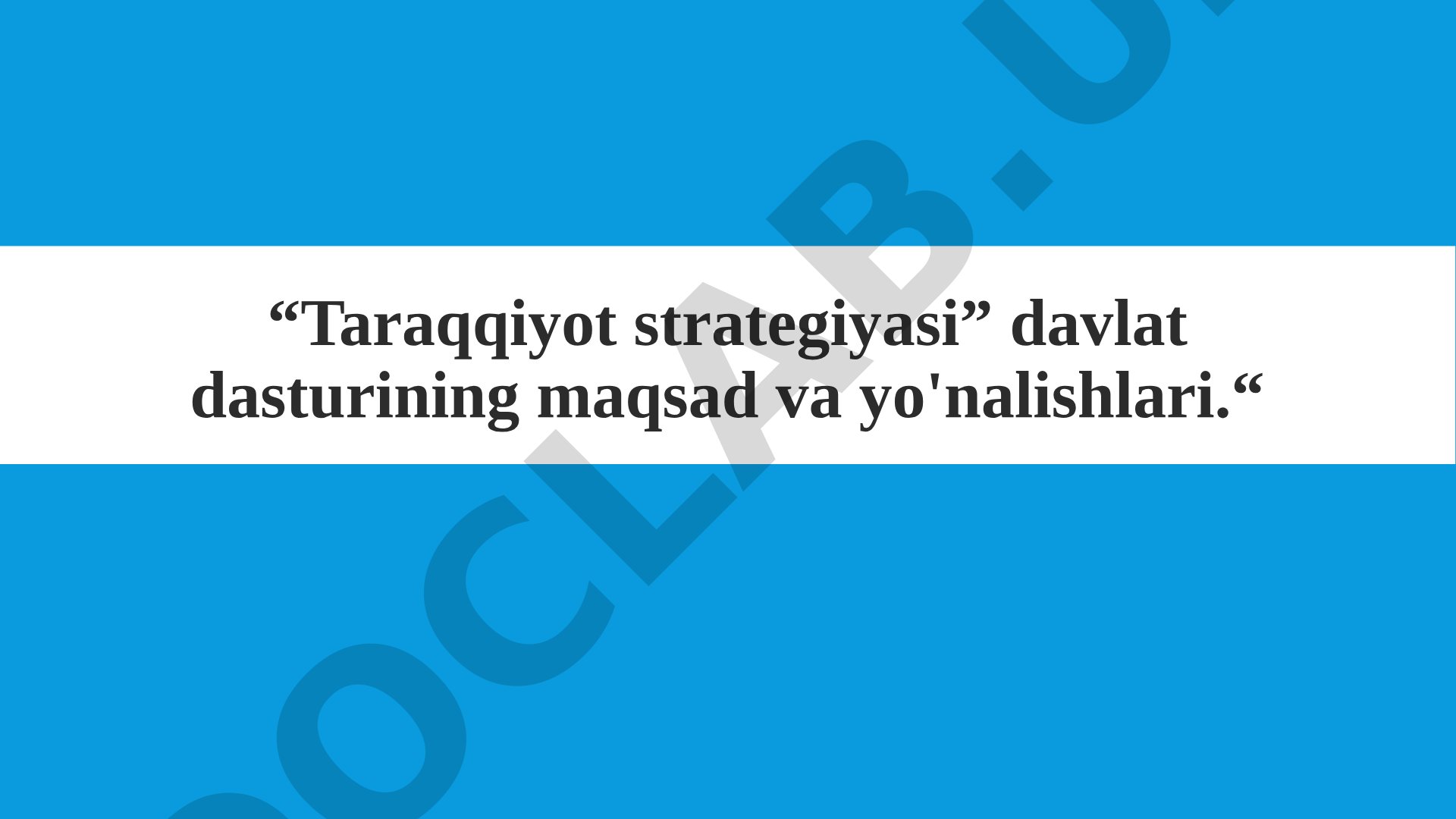Taraqqiyot Strategiyasi Davlat Dasturi