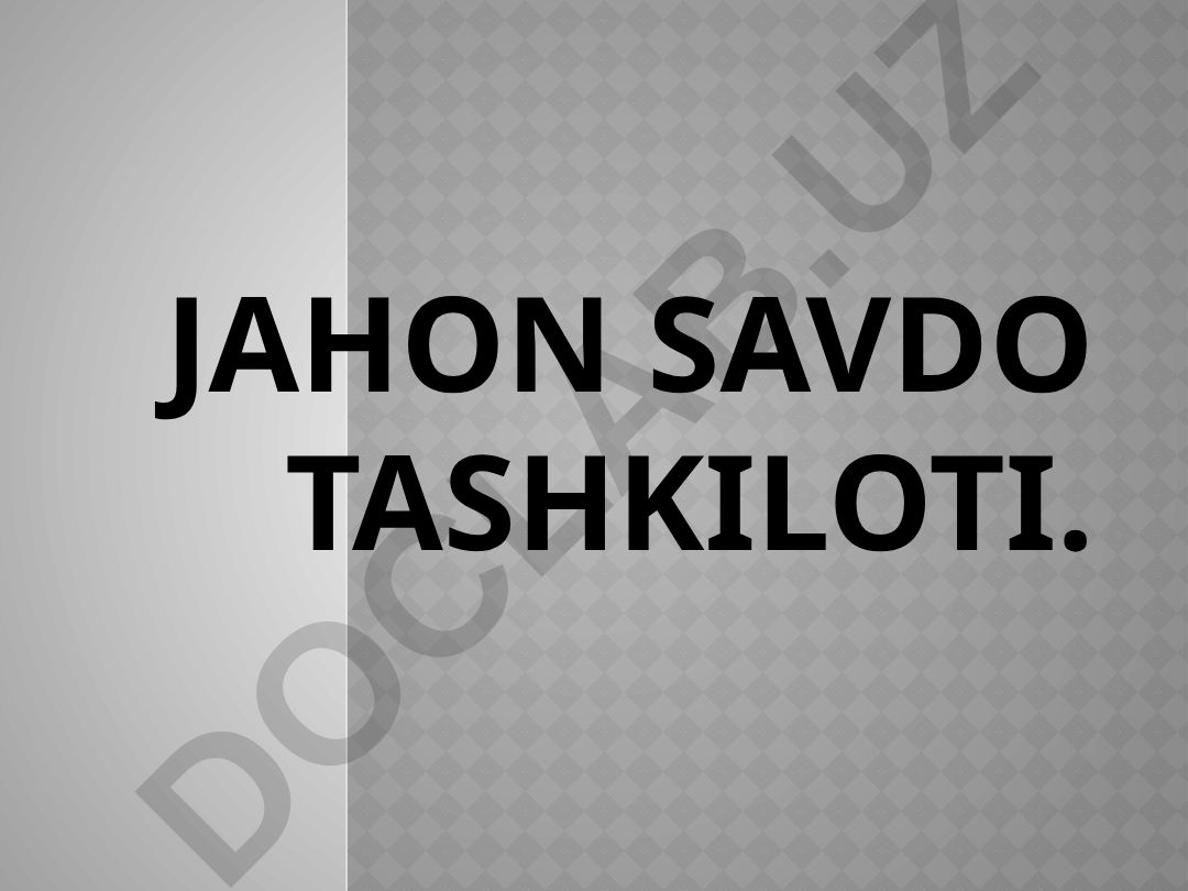 Jahon savdo tashkiloti (JST): vazifalari, muammolari va a'zolik jihatlari