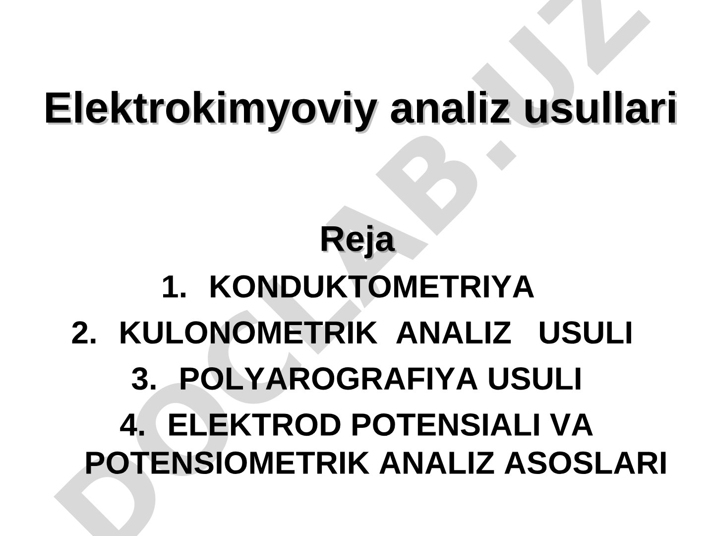 Elektrokimyoviy Analiz Usullari
