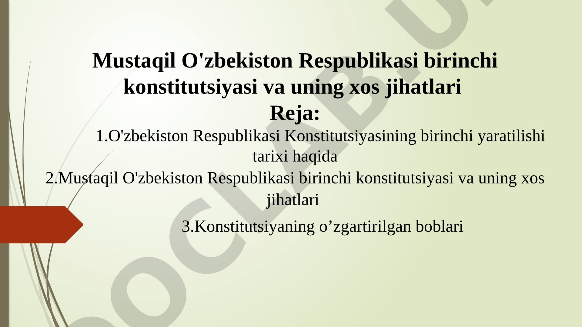 O'zbekiston Konstitutsiyasi Tarixi