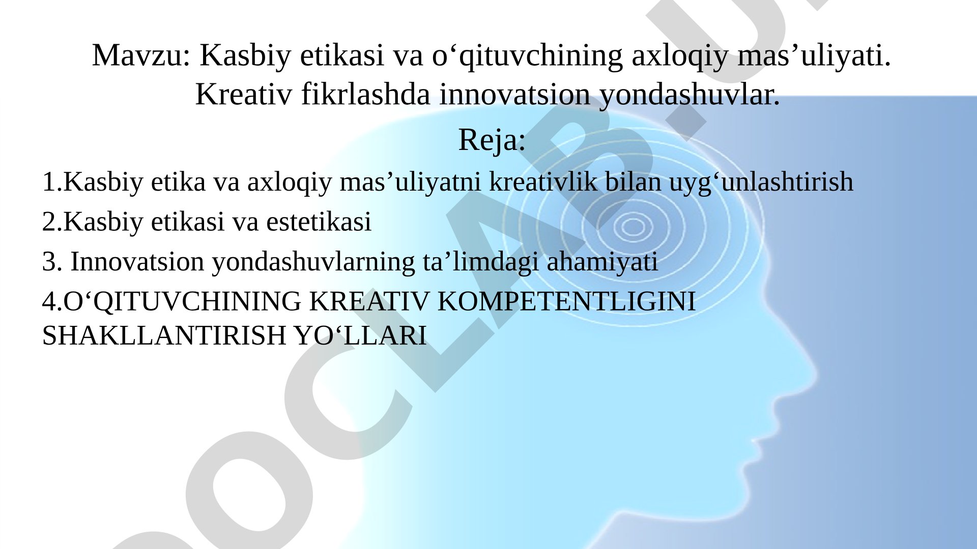 Kasbiy etika va o'qituvchining kreativligi