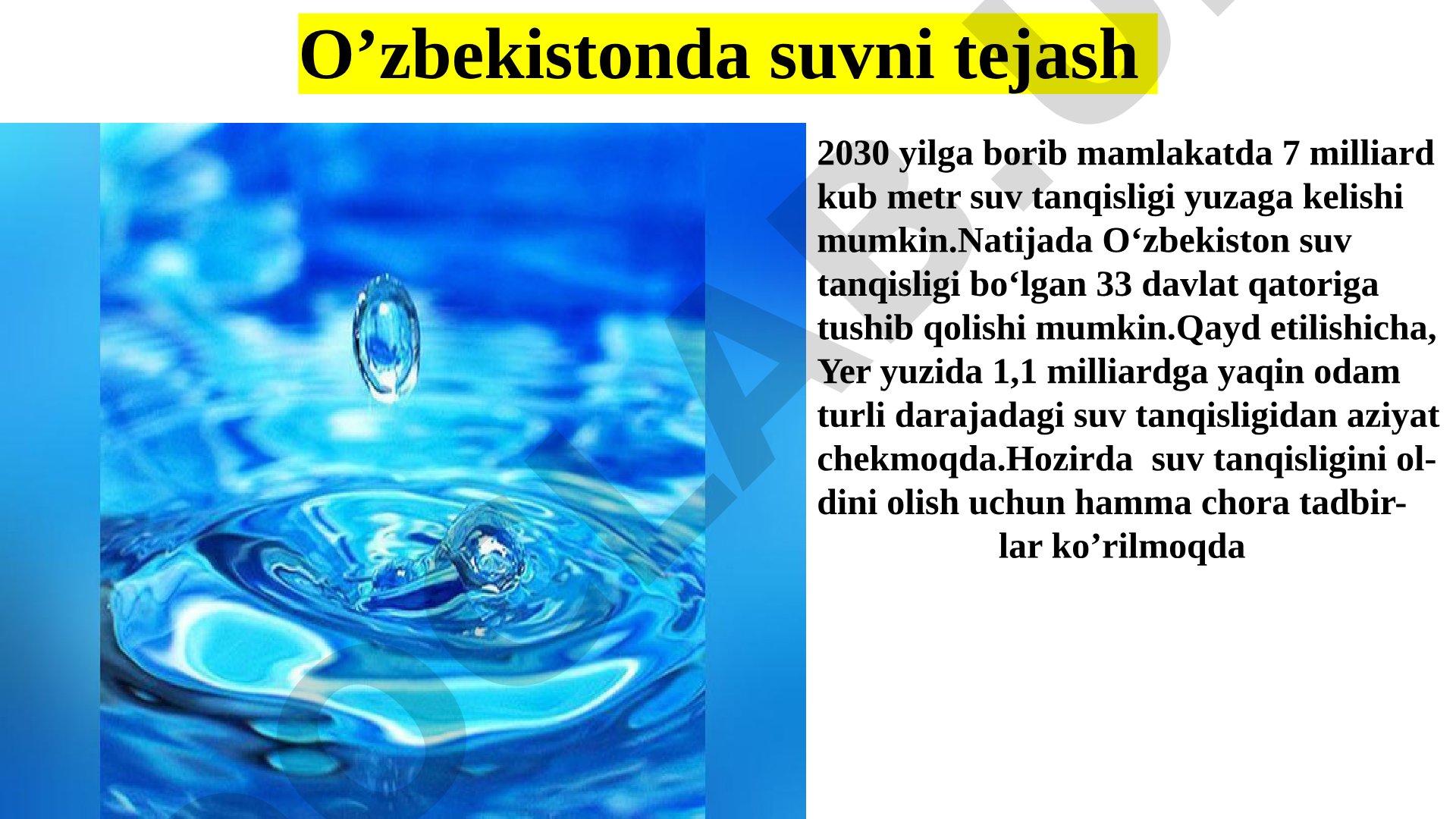Suvni tejash bo'yicha maqola