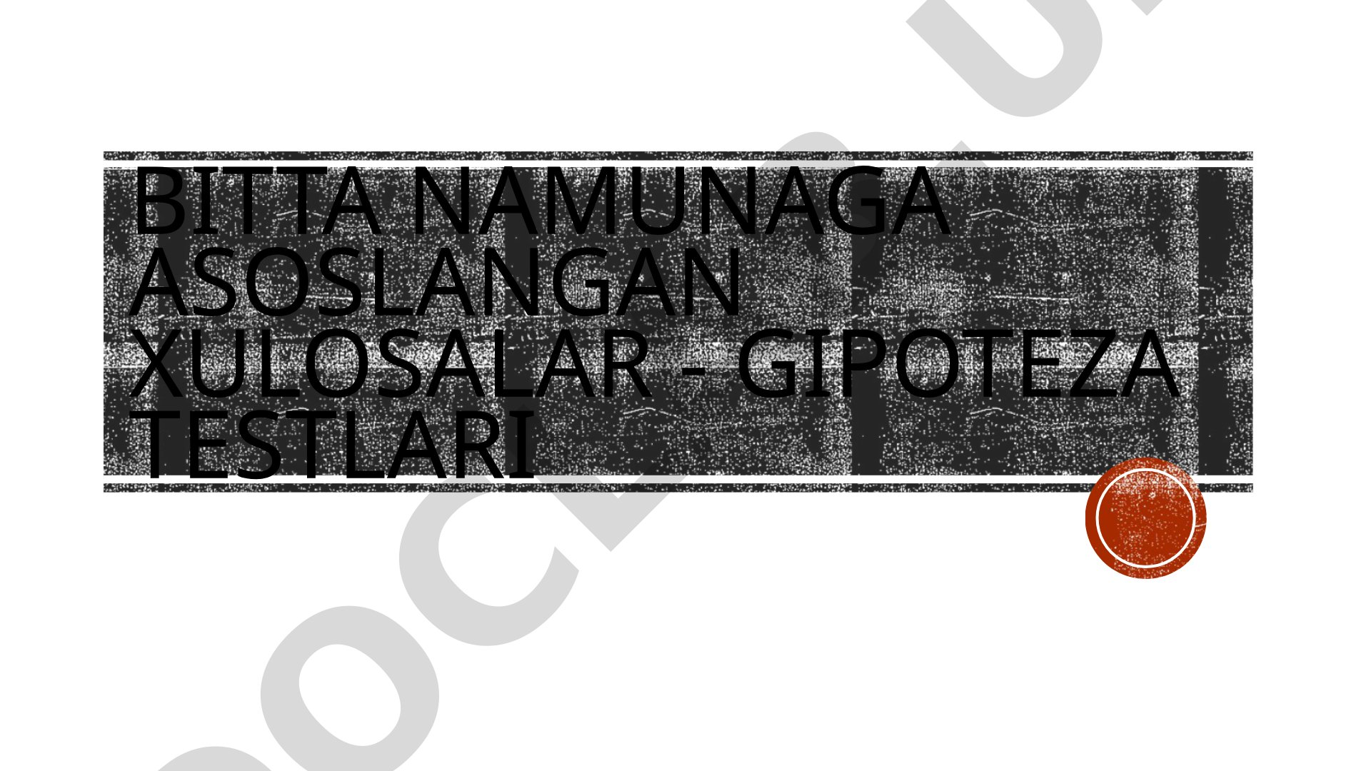 Gipoteza Testlari