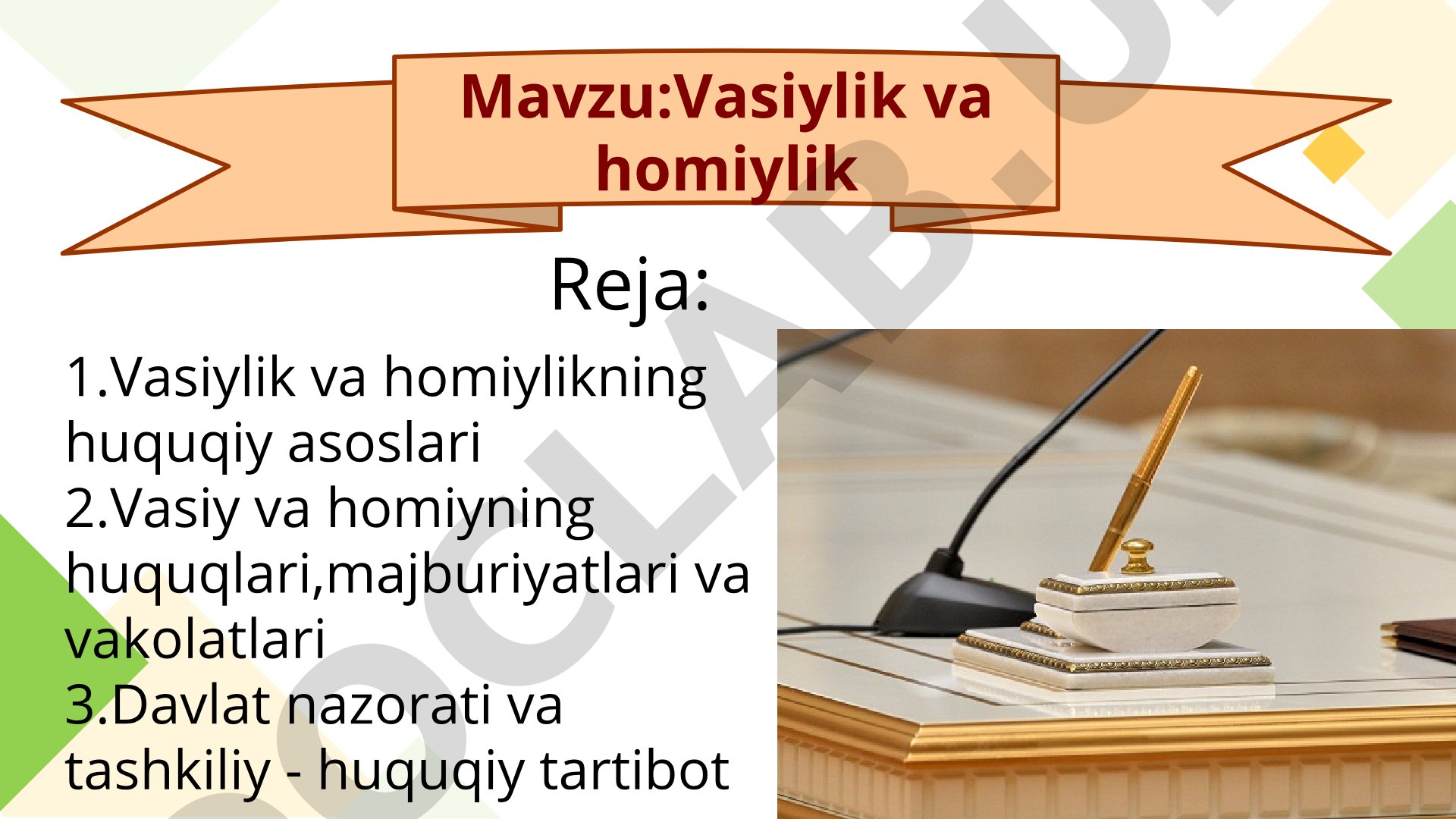Vasiylik va Homiylik Rejasi