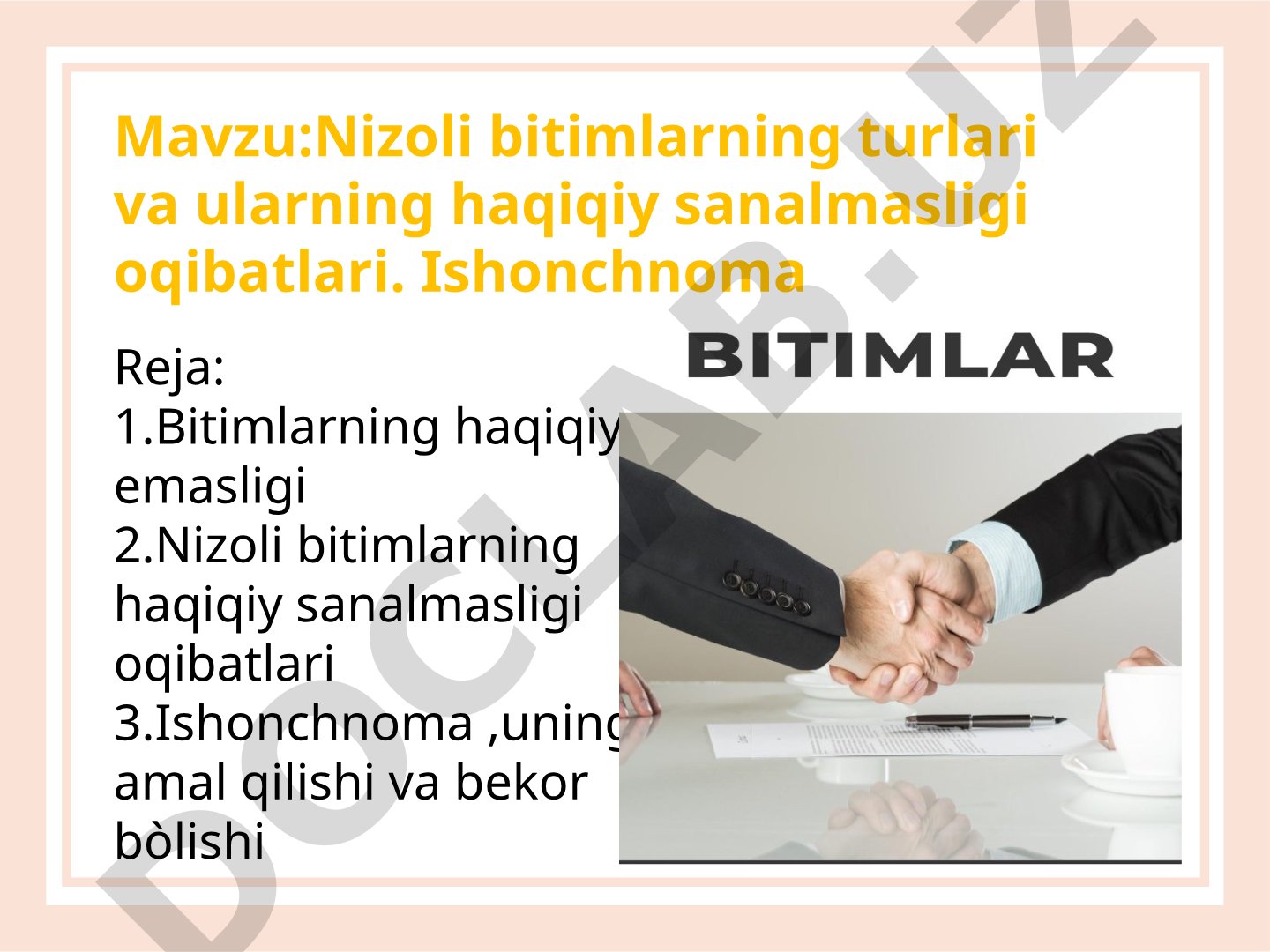 Nizoli Bitimlar va Ishonchnoma