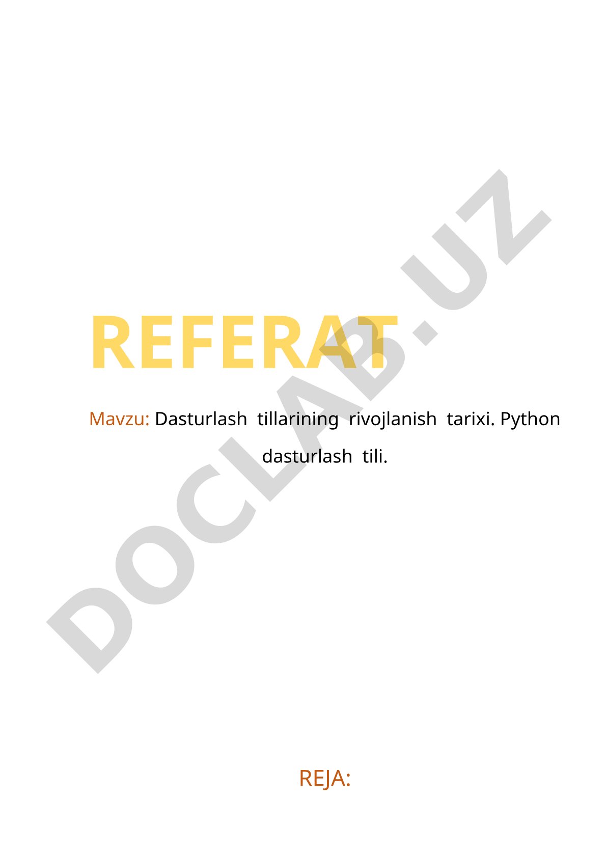 Dasturlash Tillari Tarixi va Python