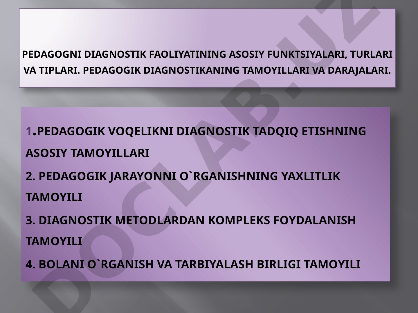 Pedagogik diagnostika asoslari