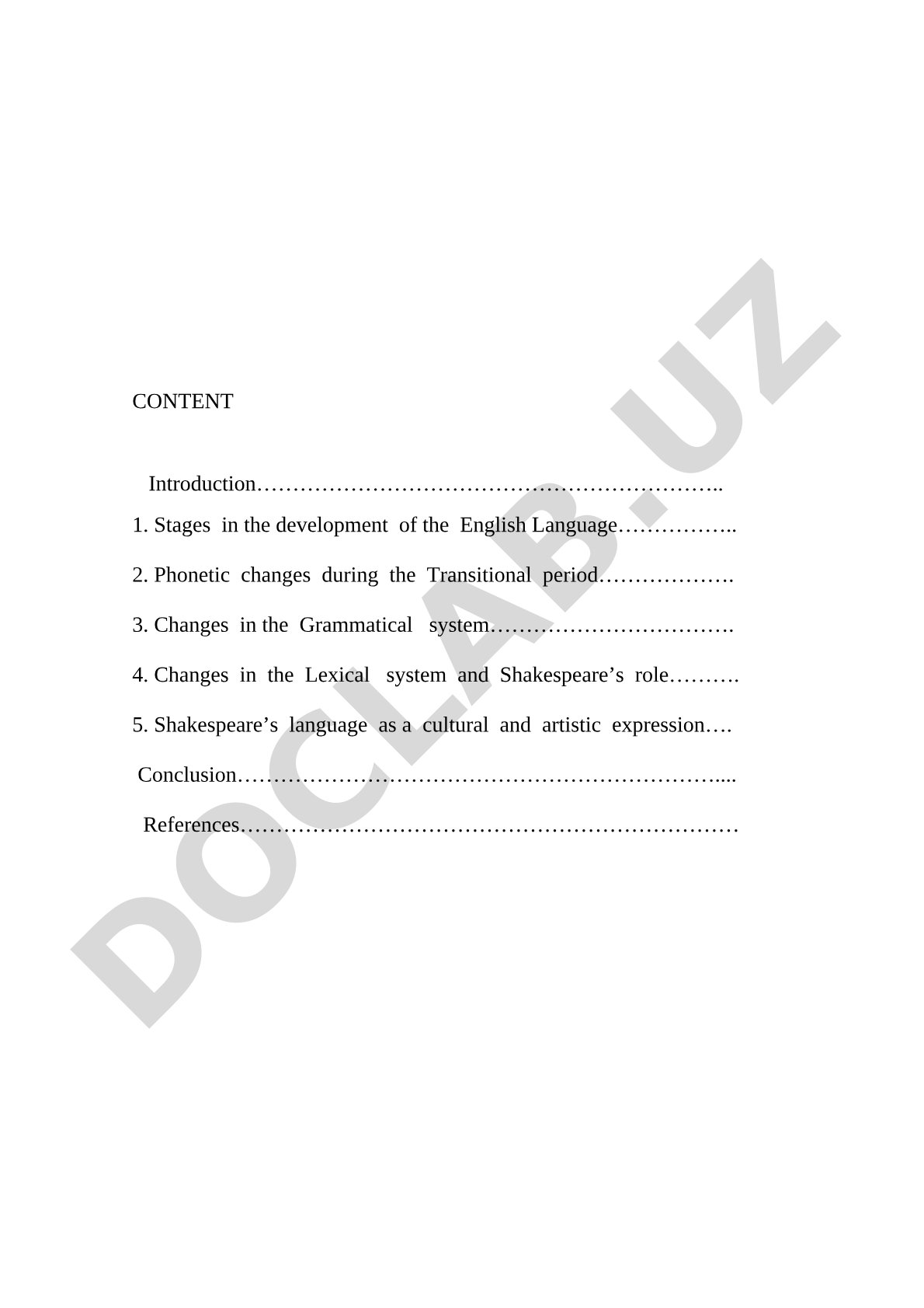 Stages in the development of the English Language and Shakespeare's role