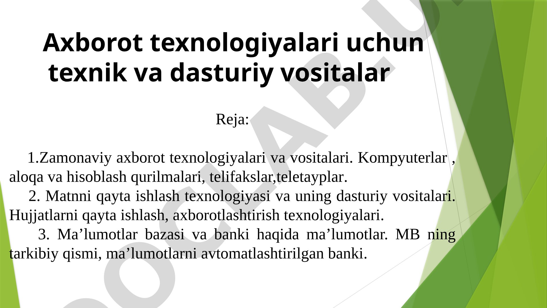 Axborot texnologiyalari dasturiy vositalari