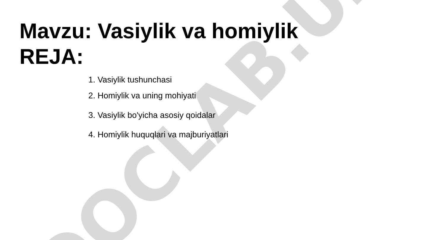 Vasiylik va Homiylik Rejasi