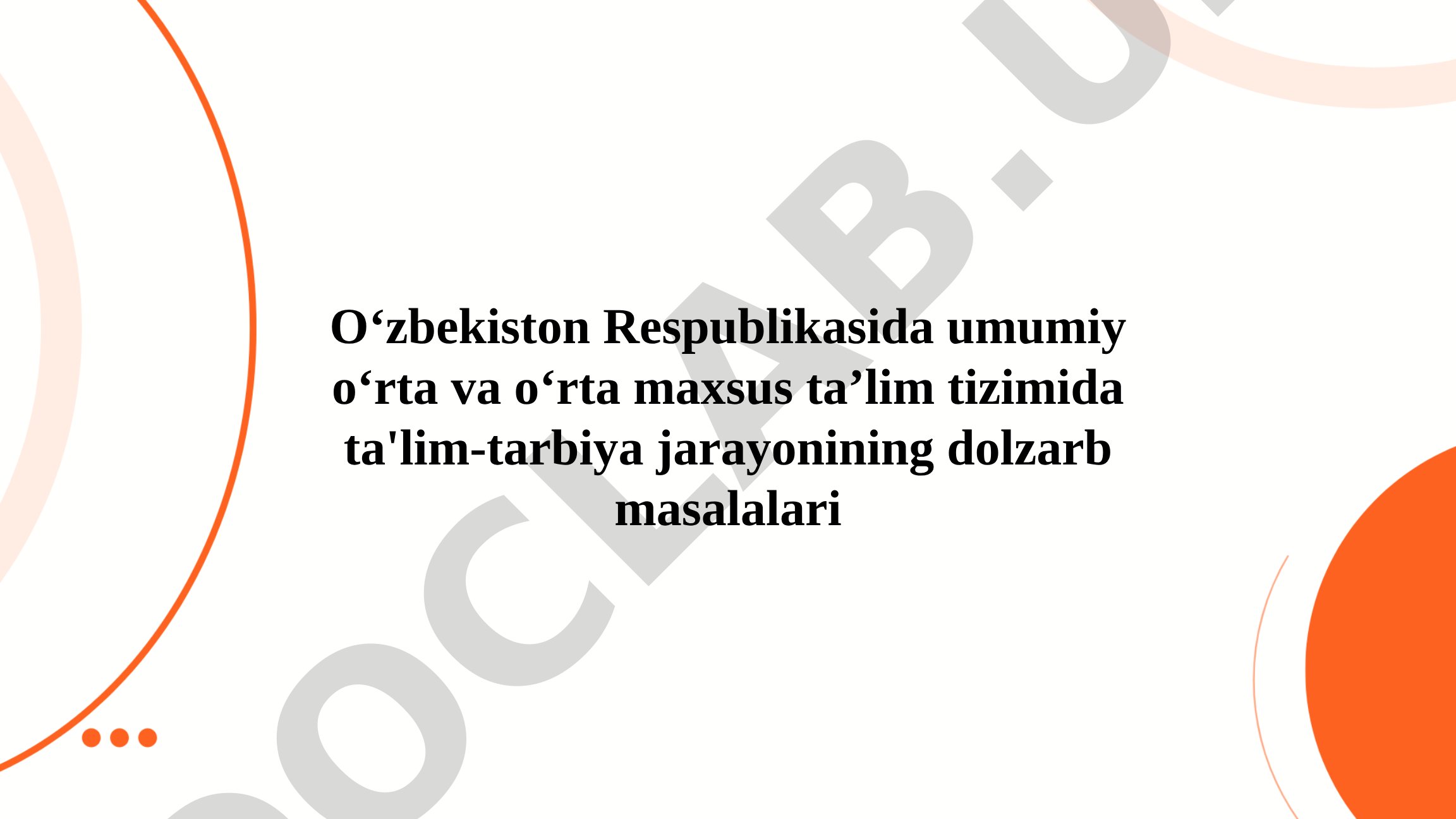 Ta'lim Islohotlari Taqdimoti