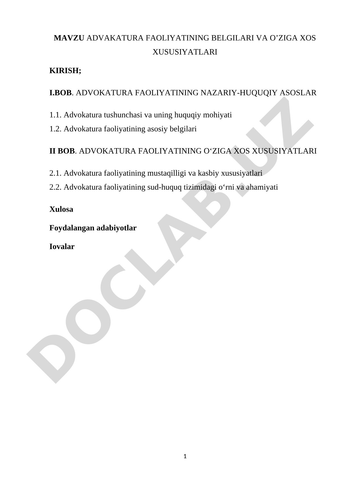 Advokatura Faoliyati Tadqiqoti