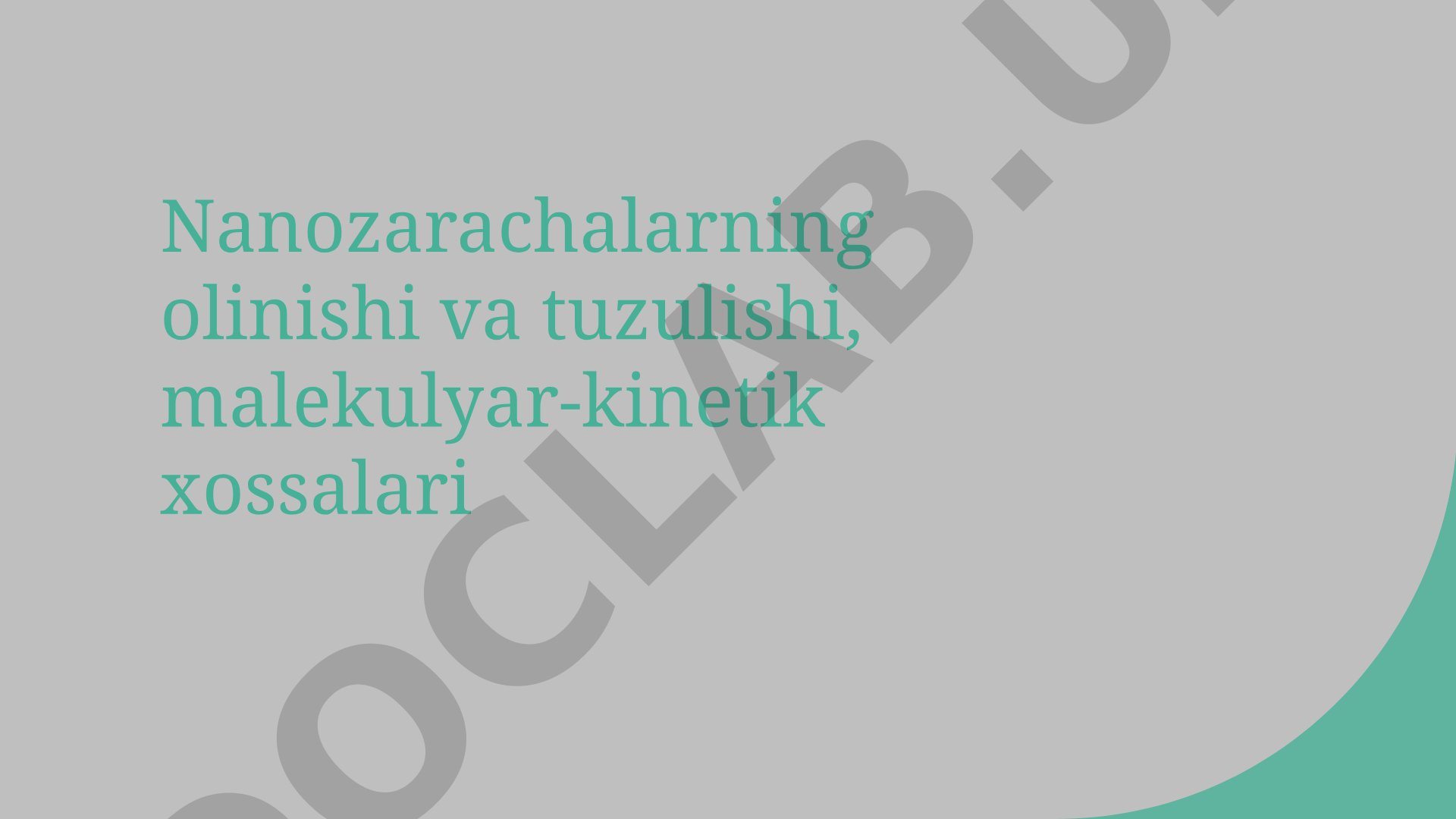 Nanopartikullarni Sintez Qilish Usullari