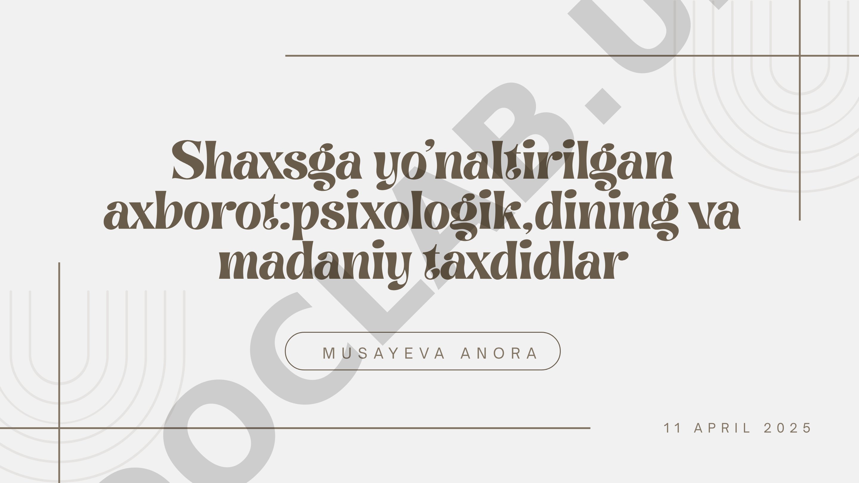 Shaxsga yo'naltirilgan axborotlar