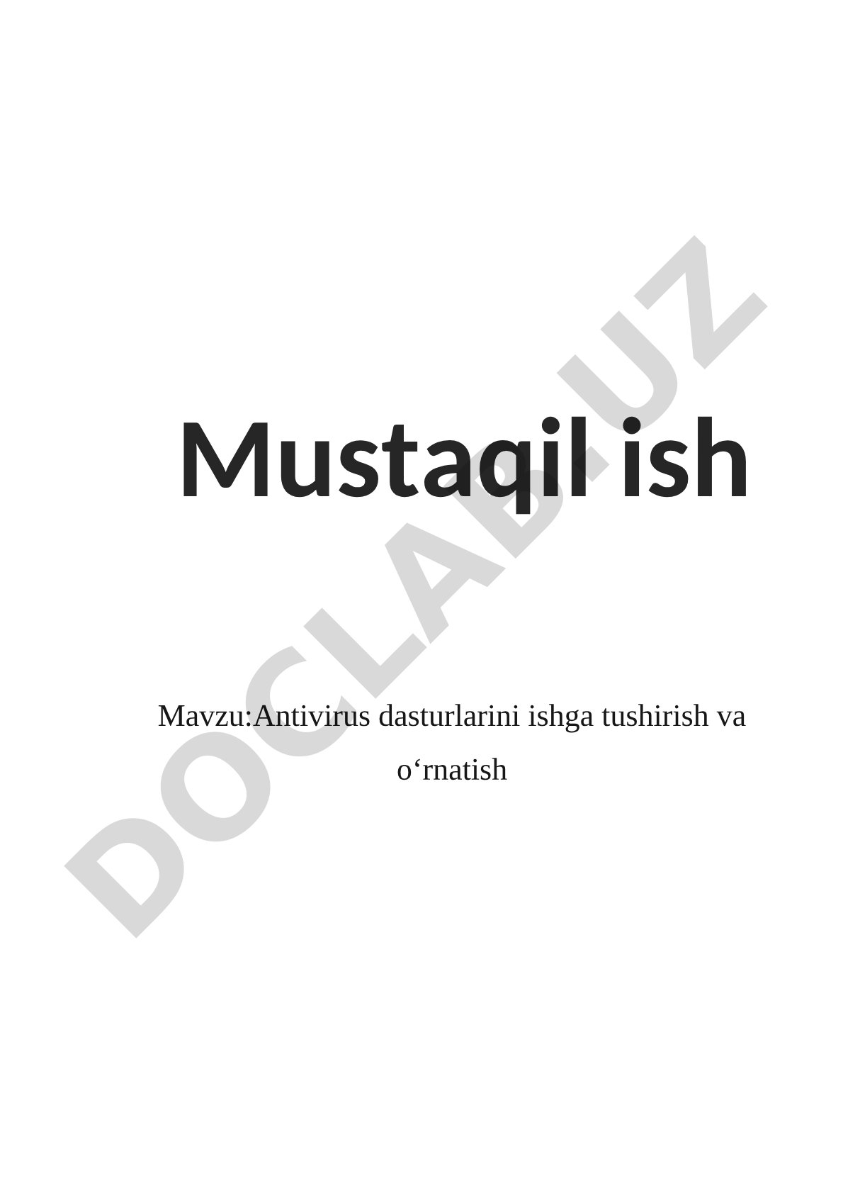 Antivirus Dasturlari Qo'llanmasi