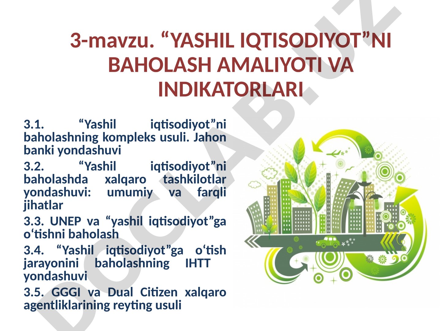 Yashil Iqtisodiyotni Baholash