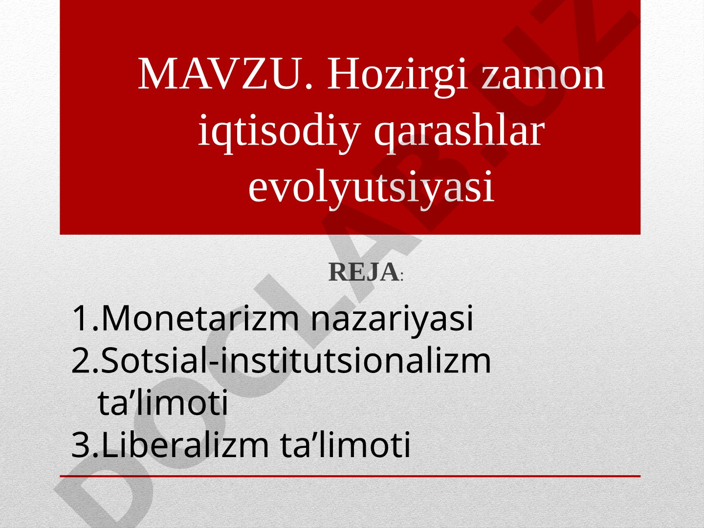 Monetarizm Nazariyasi
