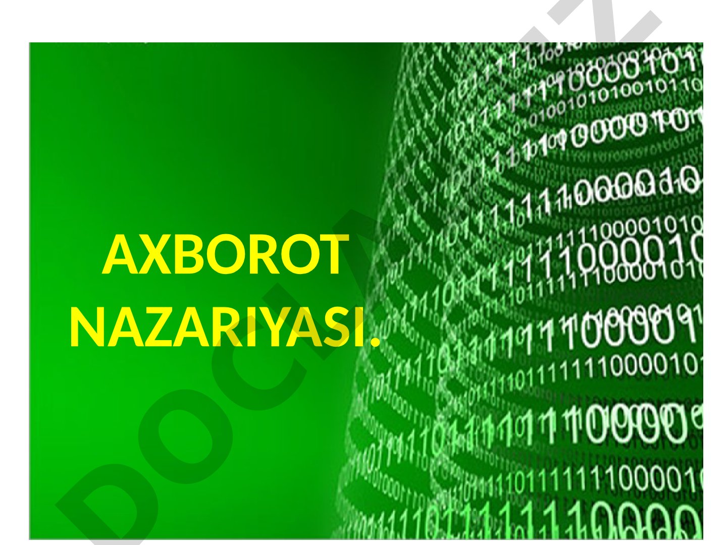 Axborot Nazariyasi Darslik