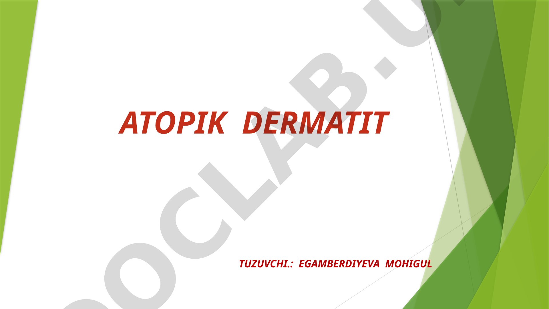 Atopik Dermatit Tuzuvchi