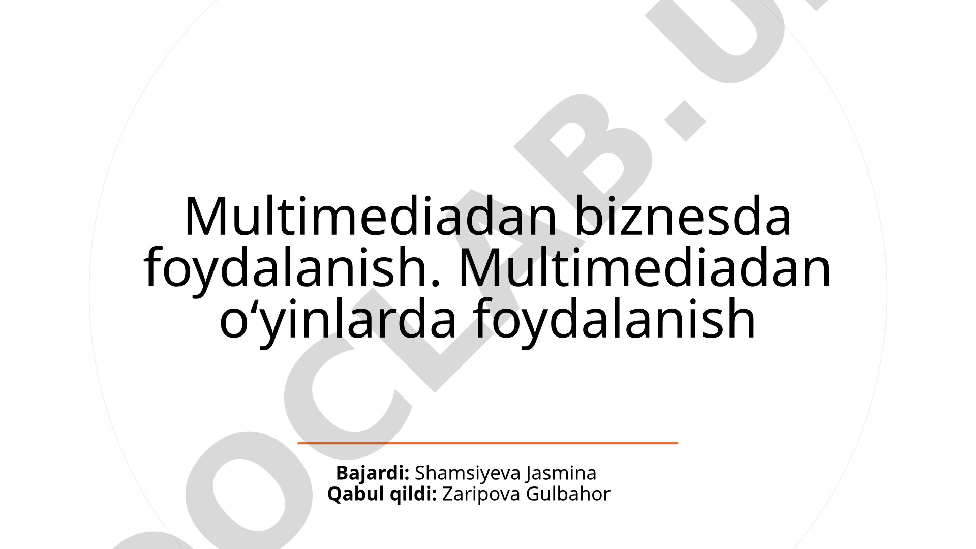 Multimedia Biznes va O'yinlarda