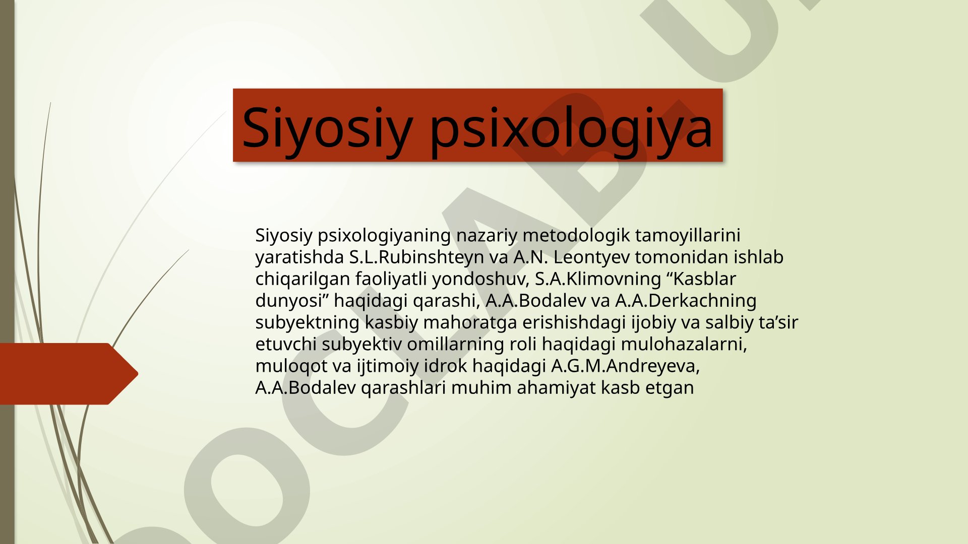 Siyosiy Psixologiya Nazariyasi