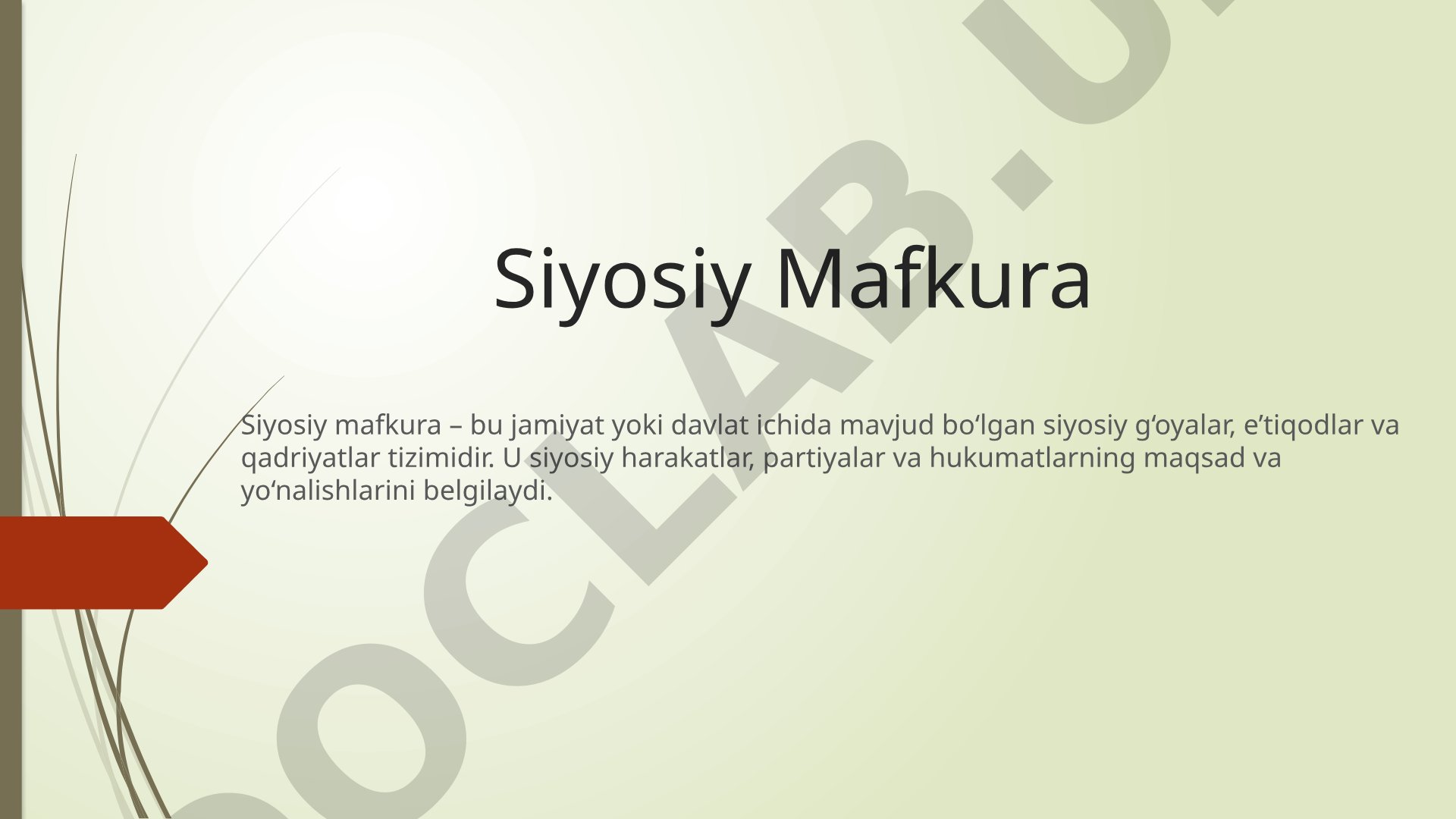 Siyosiy Mafkuralar Qo'llanmasi