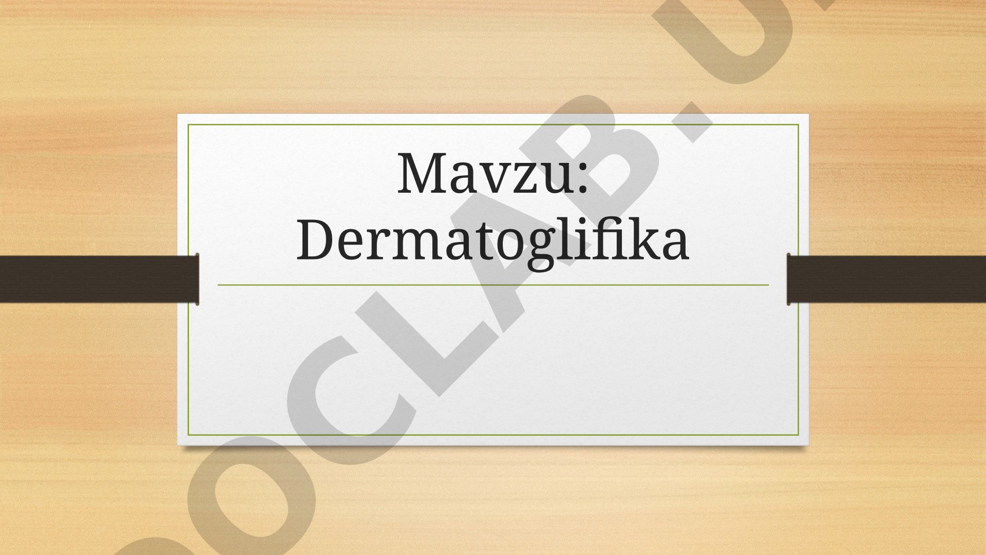 Dermatoglifika