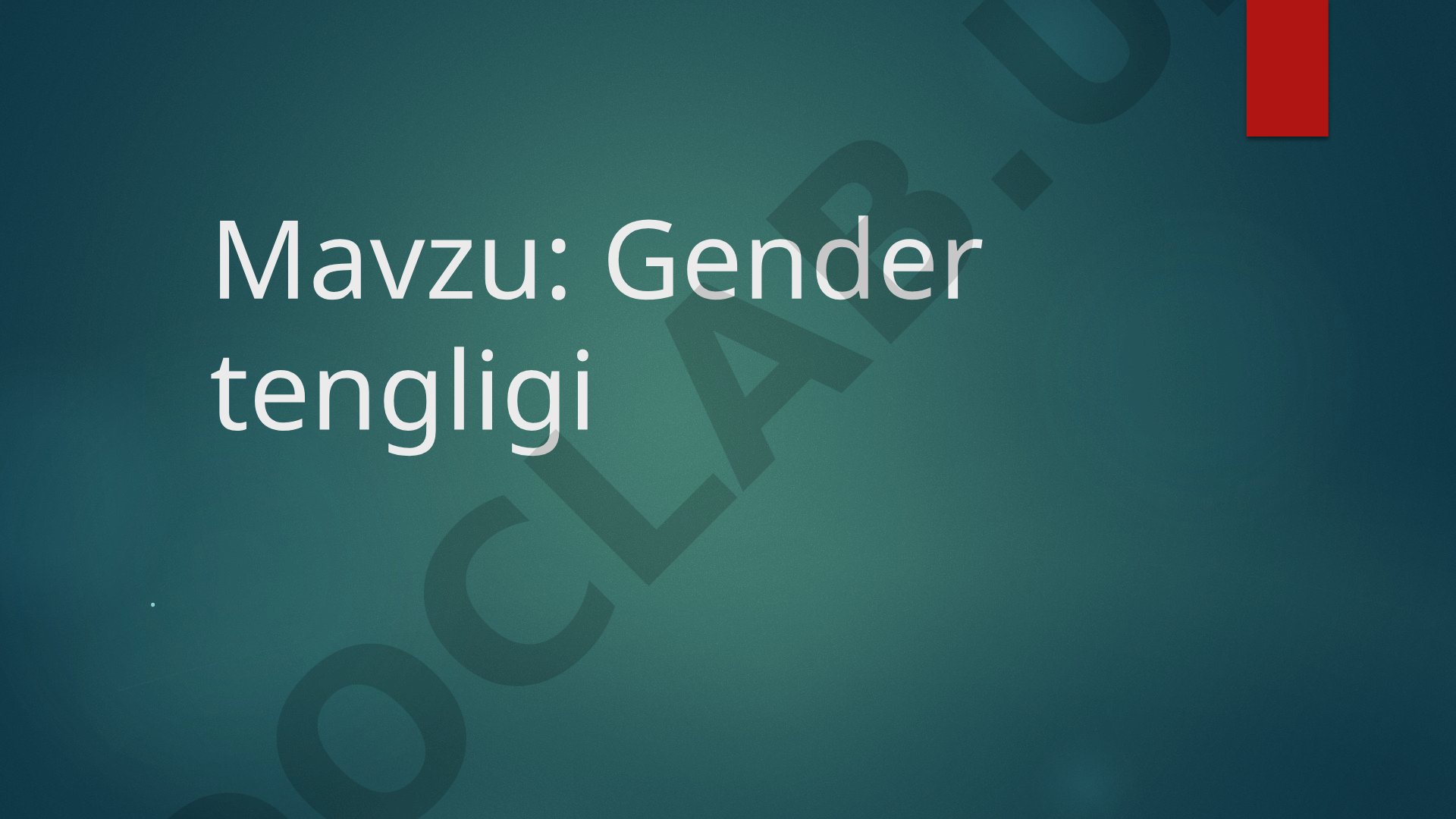 Gender tengligi tadqiqoti
