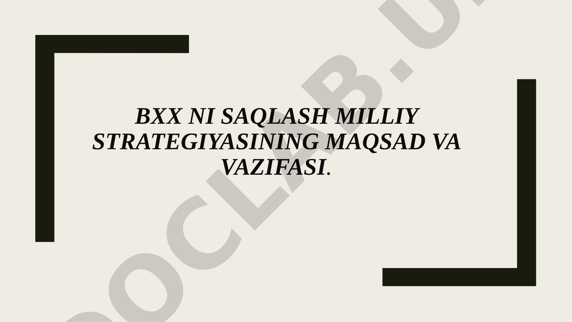 BXX Saqlash Strategiyasi