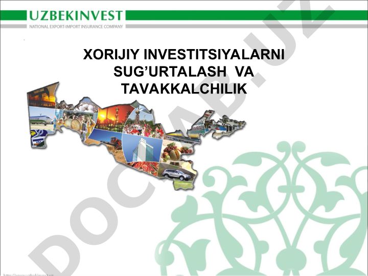 Xorijiy investitsiyalarni sug'urtalash va tavakkalchilik