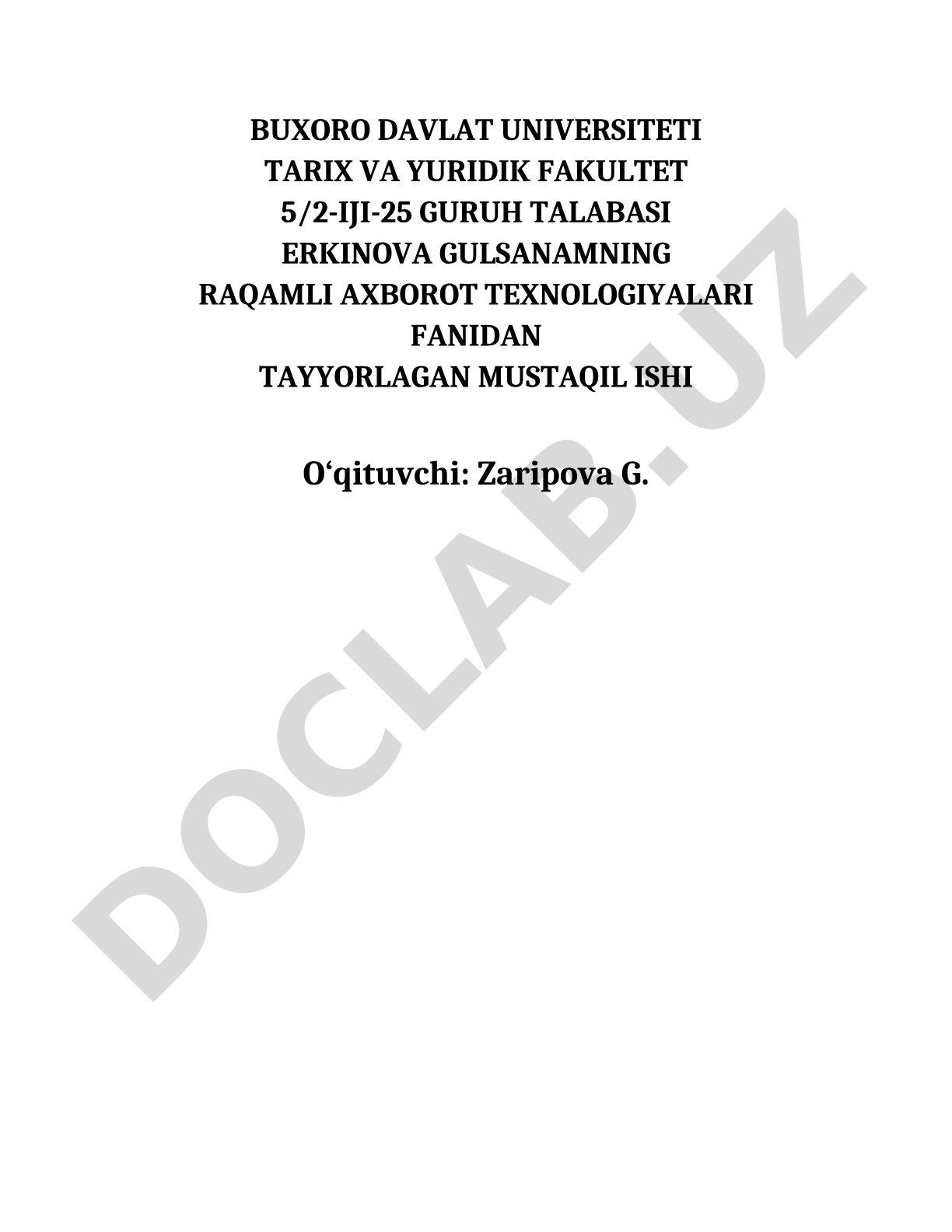 Kasbiy sohalar uchun Web sahifa yaratish