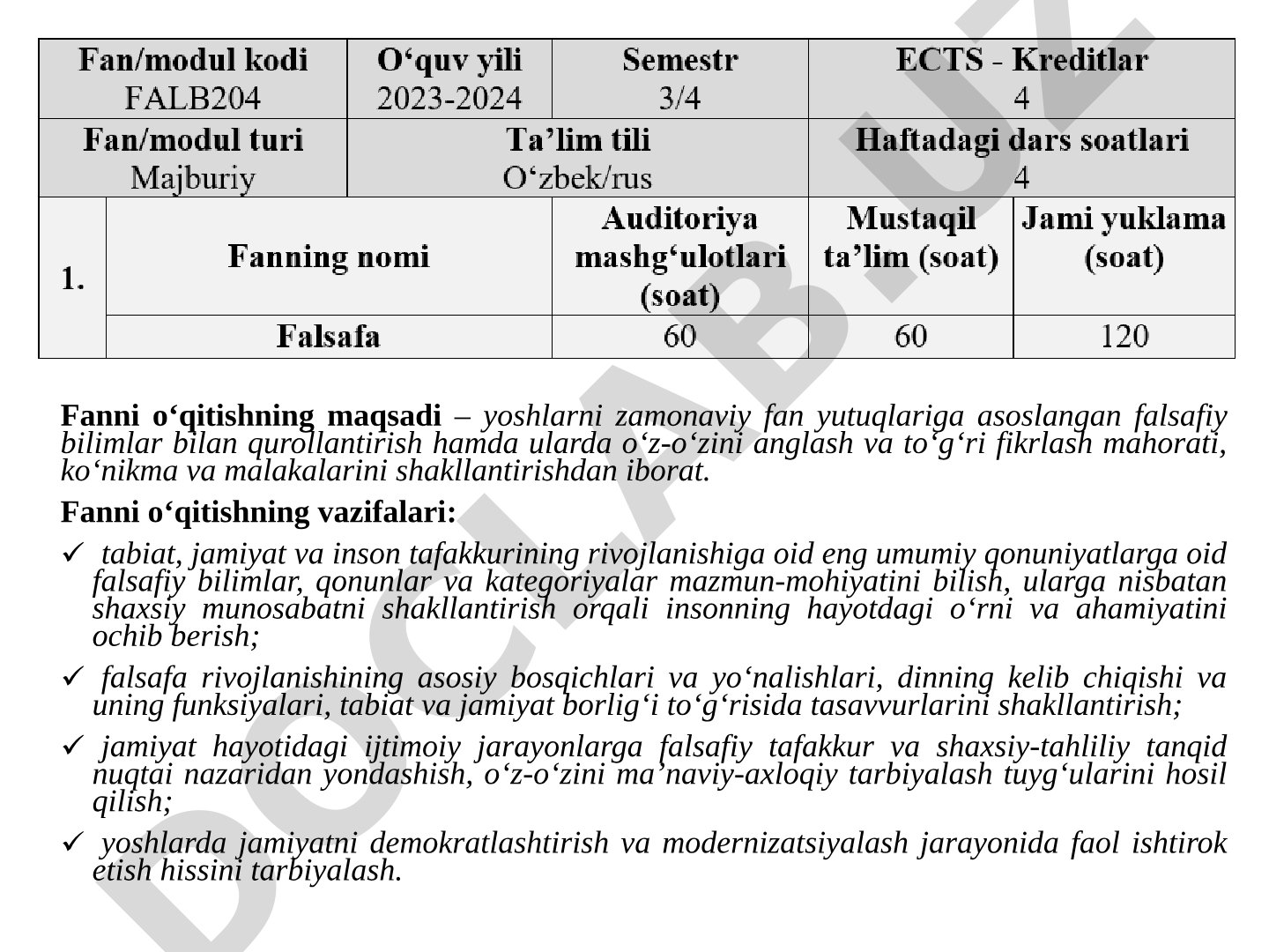 Falsafa o'quv qo'llanmasi