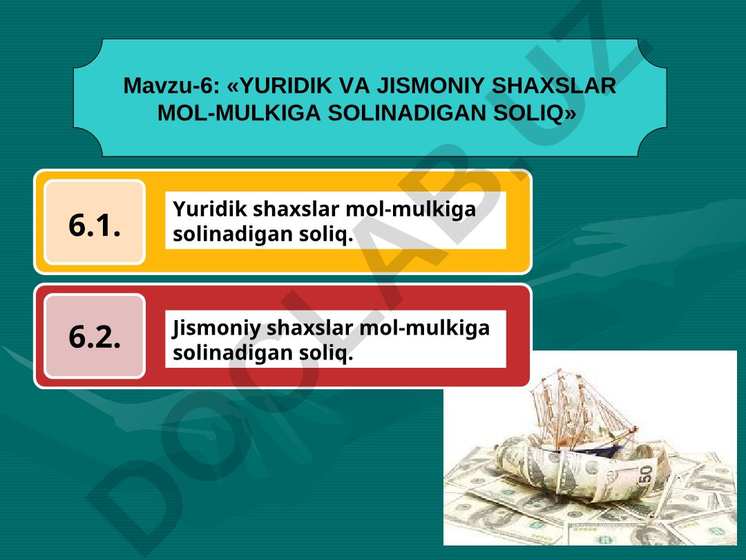 Yuridik va jismoniy shaxslar mol-mulkiga solinadigan soliq
