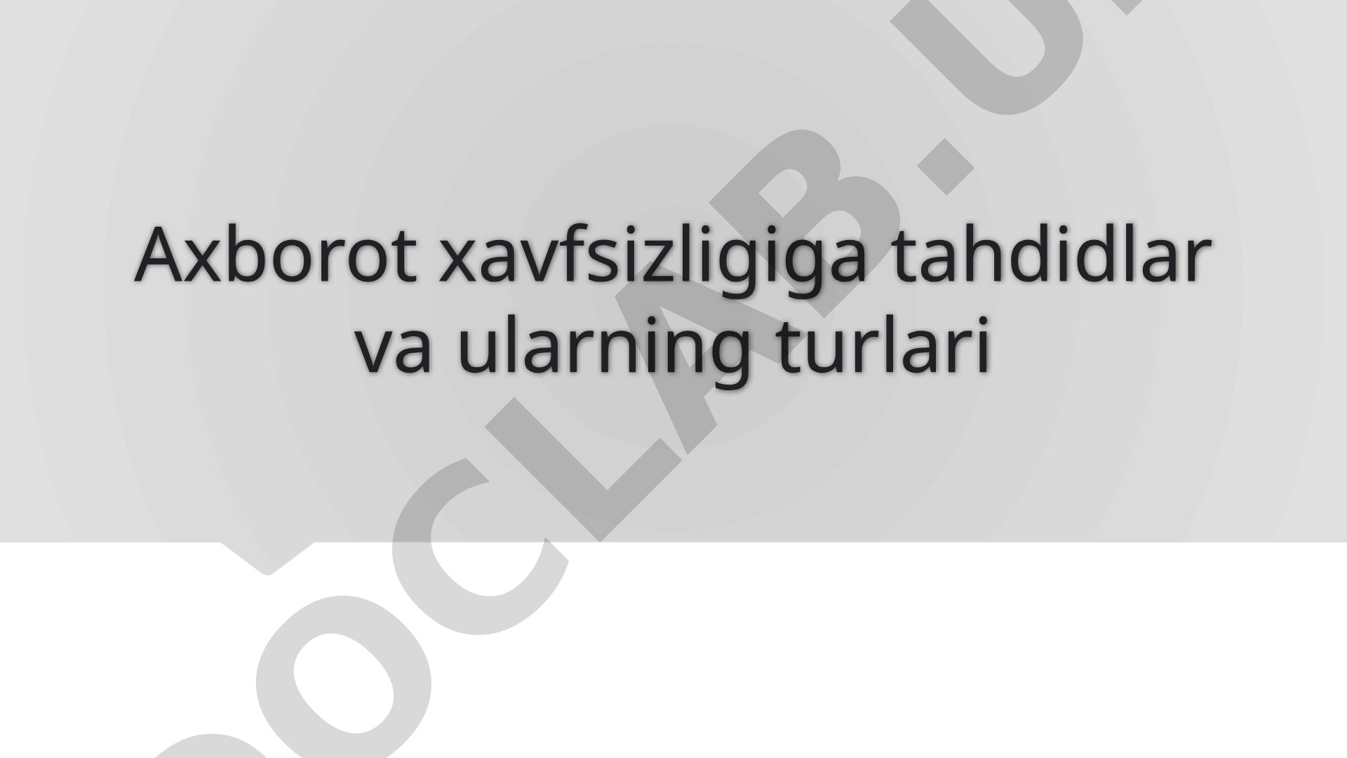 Kiberxavfsizlik Tahdidlari