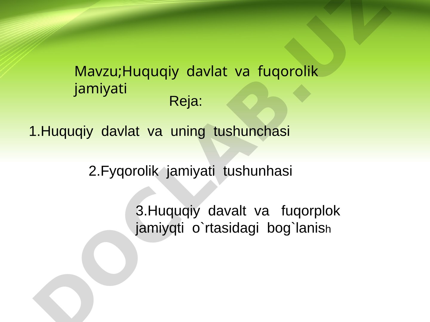 Huquqiy davlat va fuqorolik jamiyati