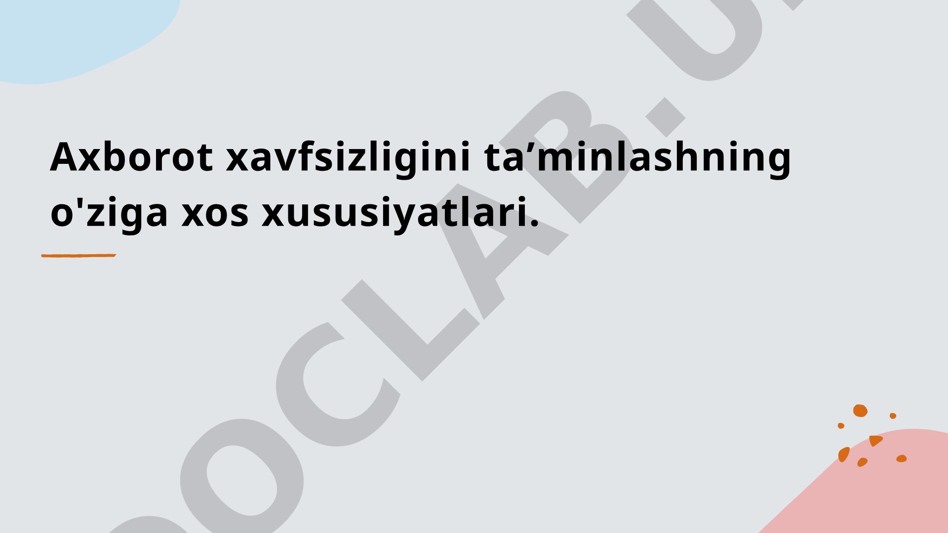 Axborot xavfsizligi tamoyillari