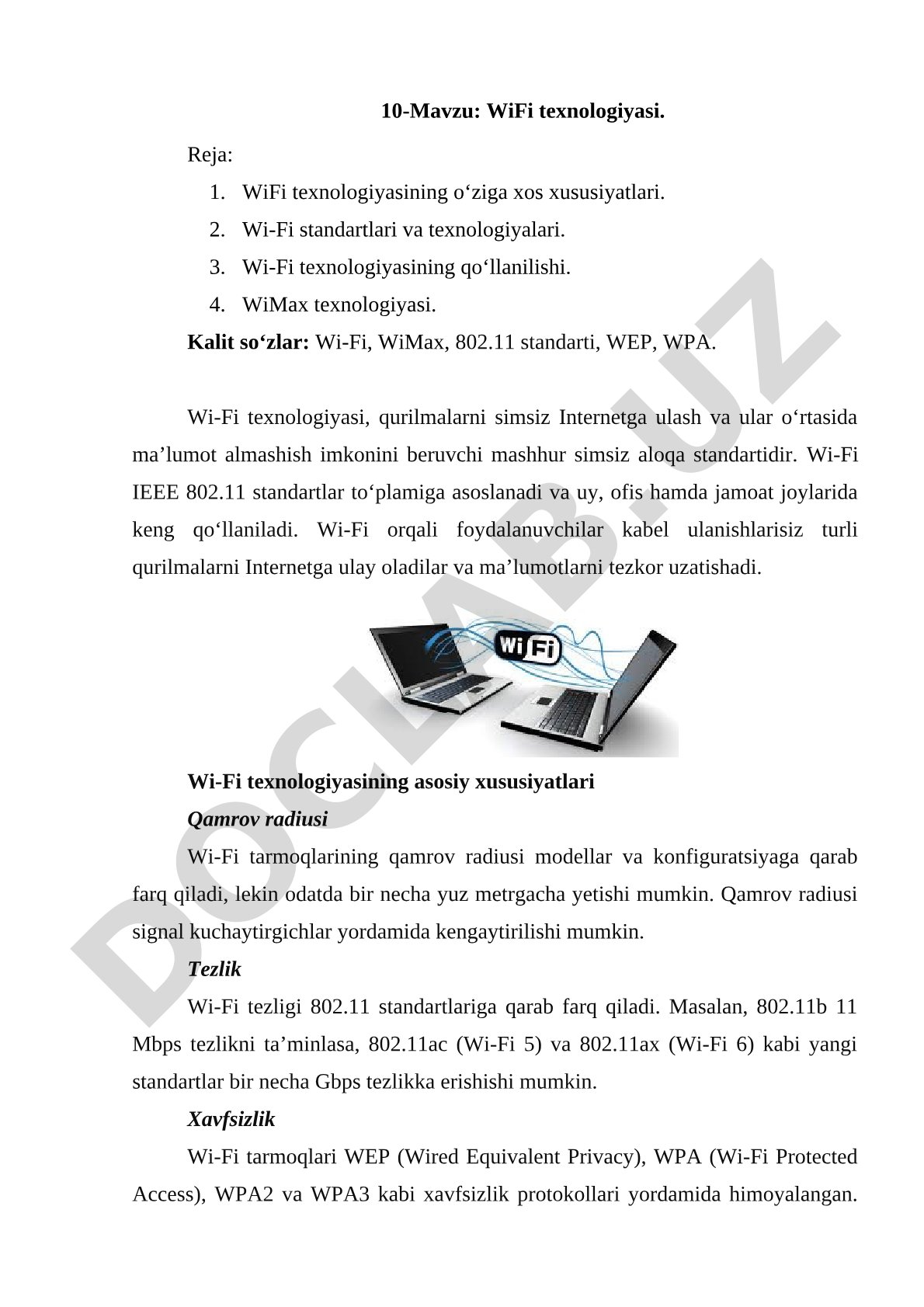 WiFi Texnologiyasi