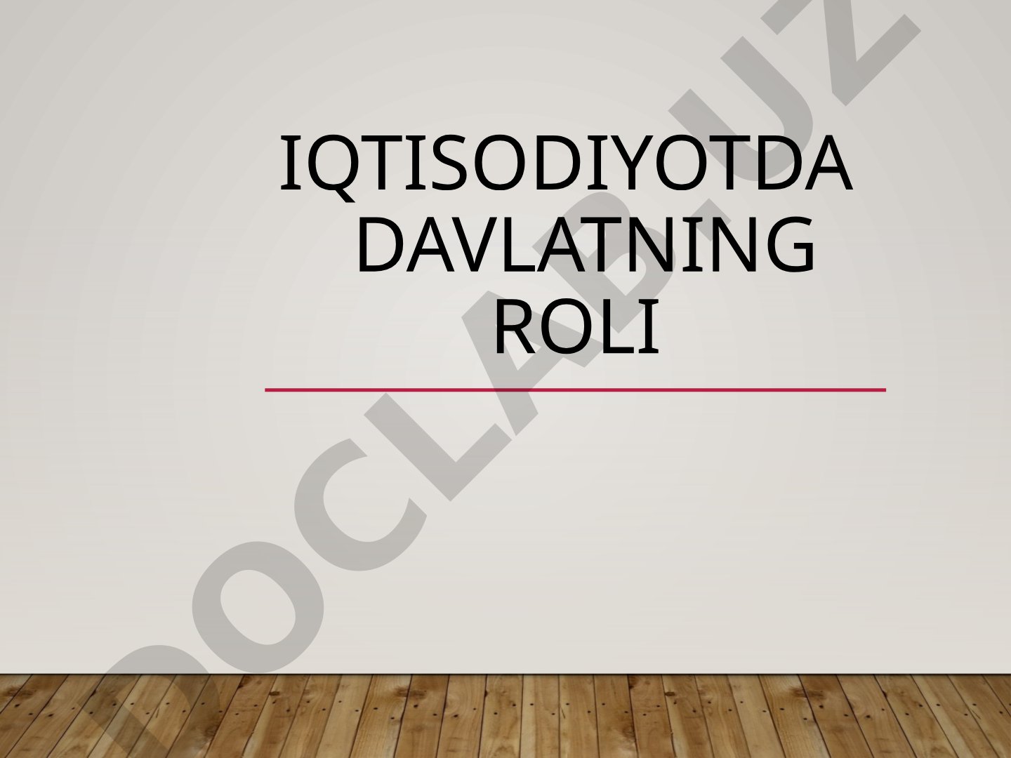 Davlat va Bozor Iqtisodiyoti