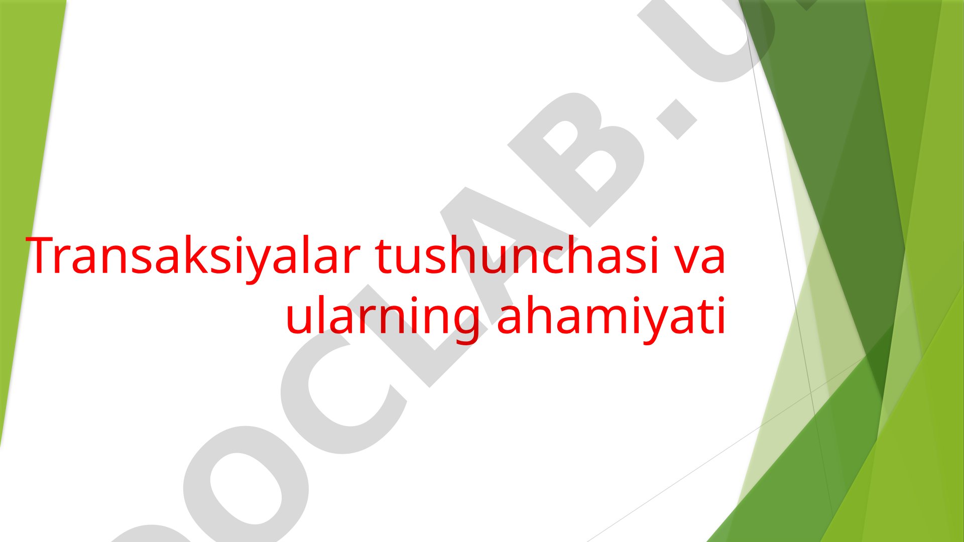 Transaksiyalar Tahlili